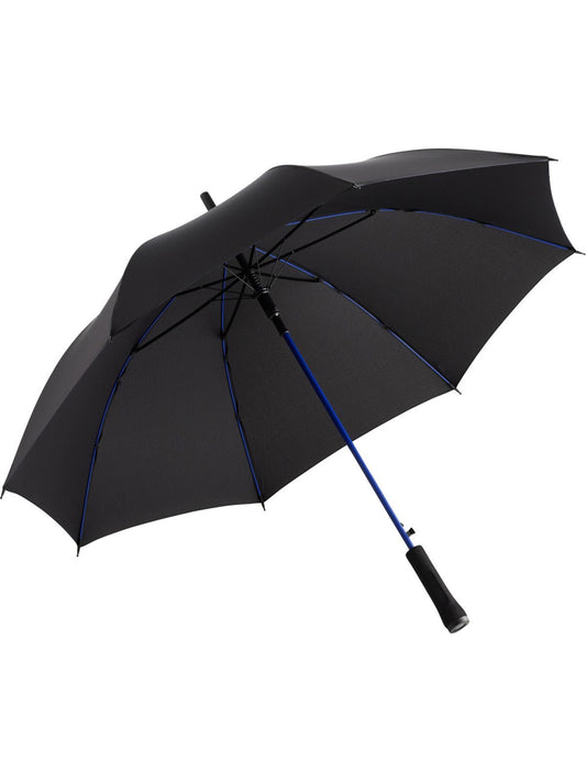 Ombrello Bastone con asta colorata Herren Regenschirm – FAre – Farbe Black-Euroblue – individuell veredelbar