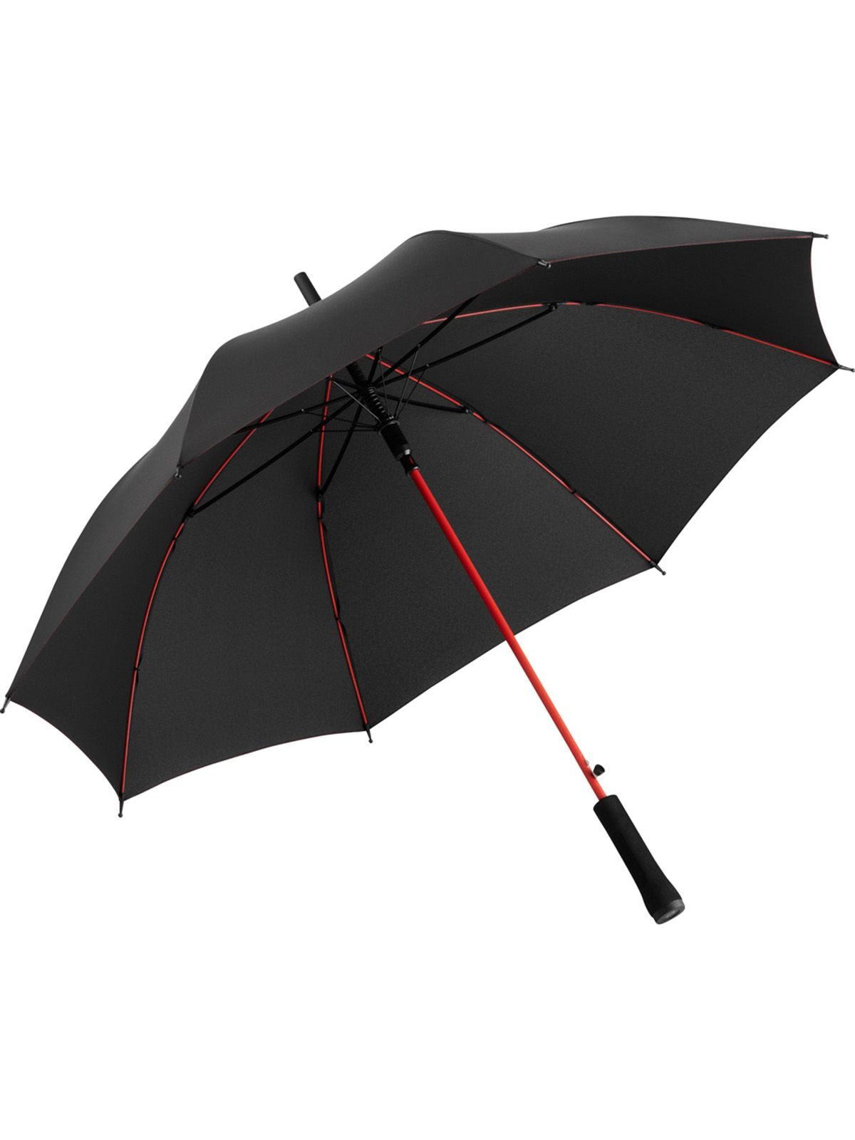 Ombrello Bastone con asta colorata Herren Regenschirm – FAre – Farbe Black-Red – individuell veredelbar
