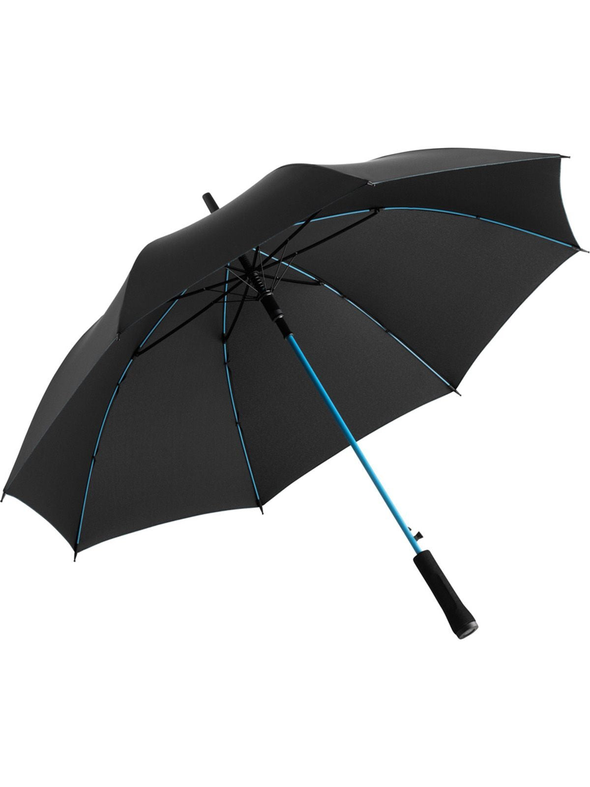 Ombrello Bastone con asta colorata Herren Regenschirm – FAre – Farbe Black-Petrol – individuell veredelbar