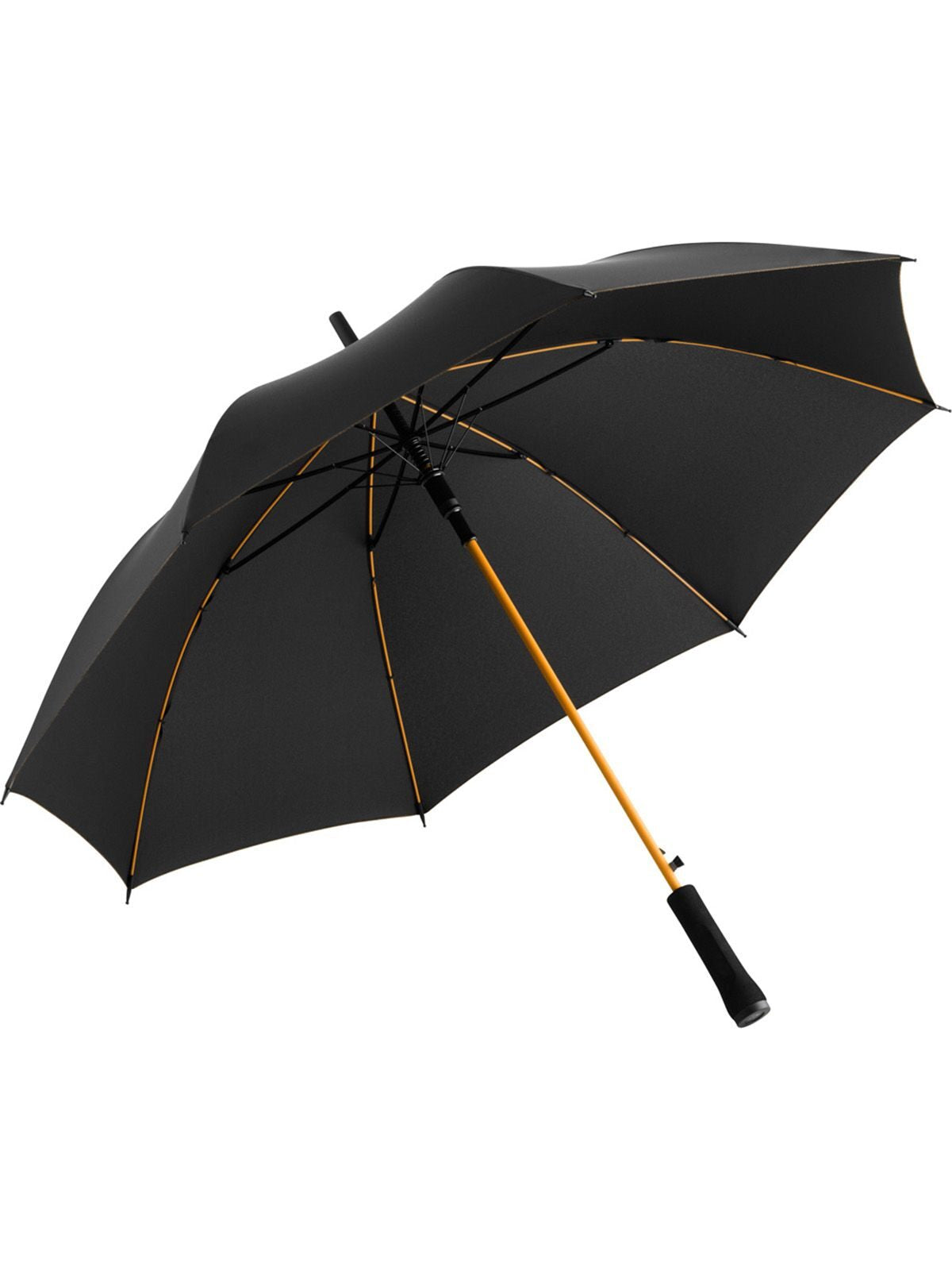 Ombrello Bastone con asta colorata Herren Regenschirm – FAre – Farbe Black-Orange – individuell veredelbar