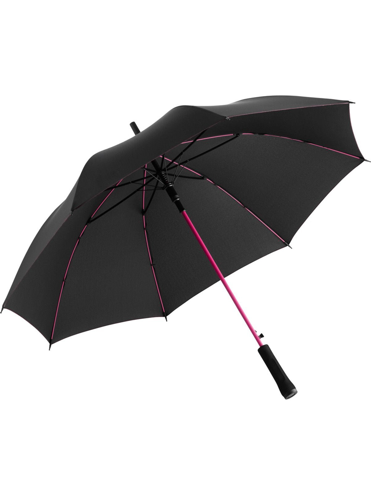 Ombrello Bastone con asta colorata Herren Regenschirm – FAre – Farbe Black-Magenta – individuell veredelbar