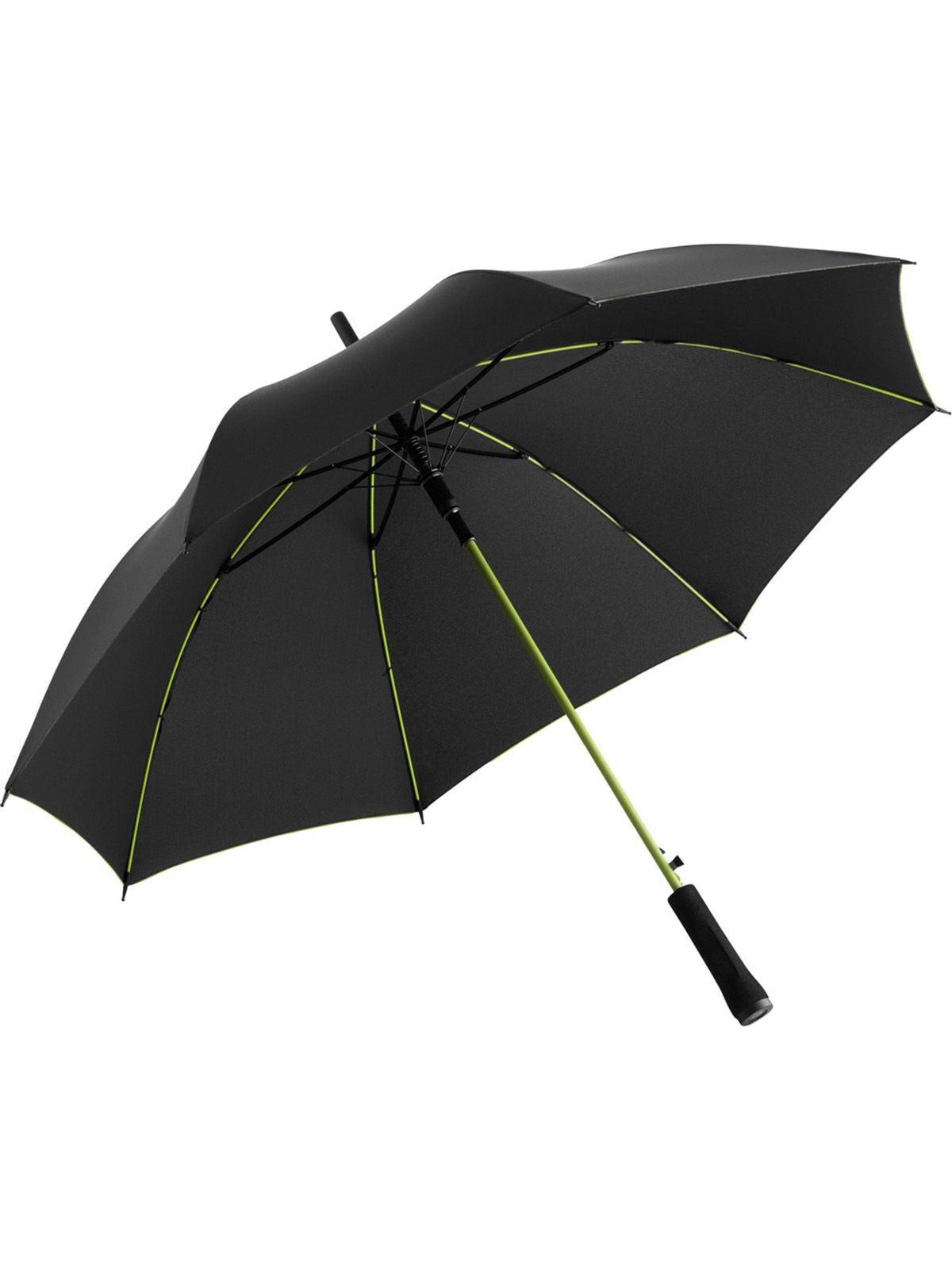 Ombrello Bastone con asta colorata Herren Regenschirm – FAre – Farbe Black-Lime – individuell veredelbar
