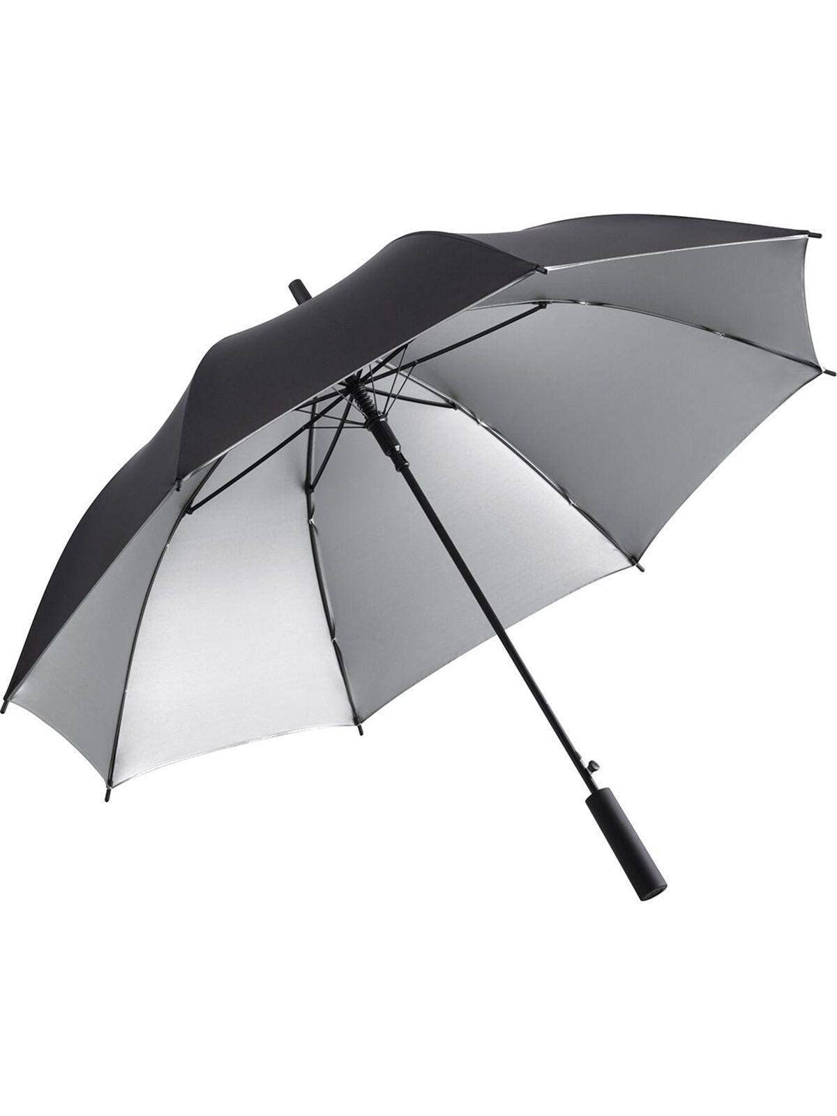 AC regular umbrella ® Doubleface Regenschirm – FAre – Farbe Black/Silver – individuell veredelbar