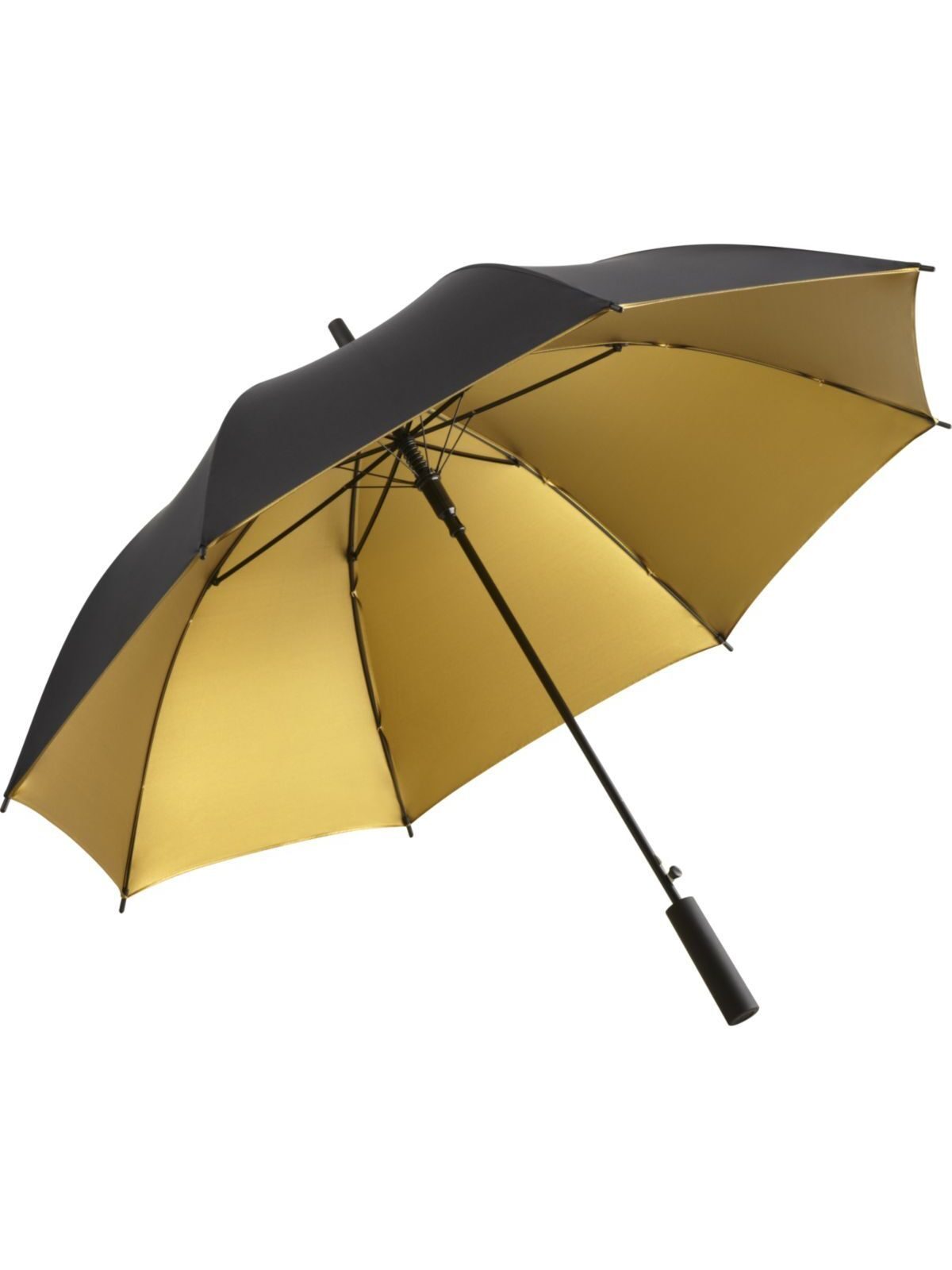 AC regular umbrella ® Doubleface Regenschirm – FAre – Farbe Black-Gold – individuell veredelbar