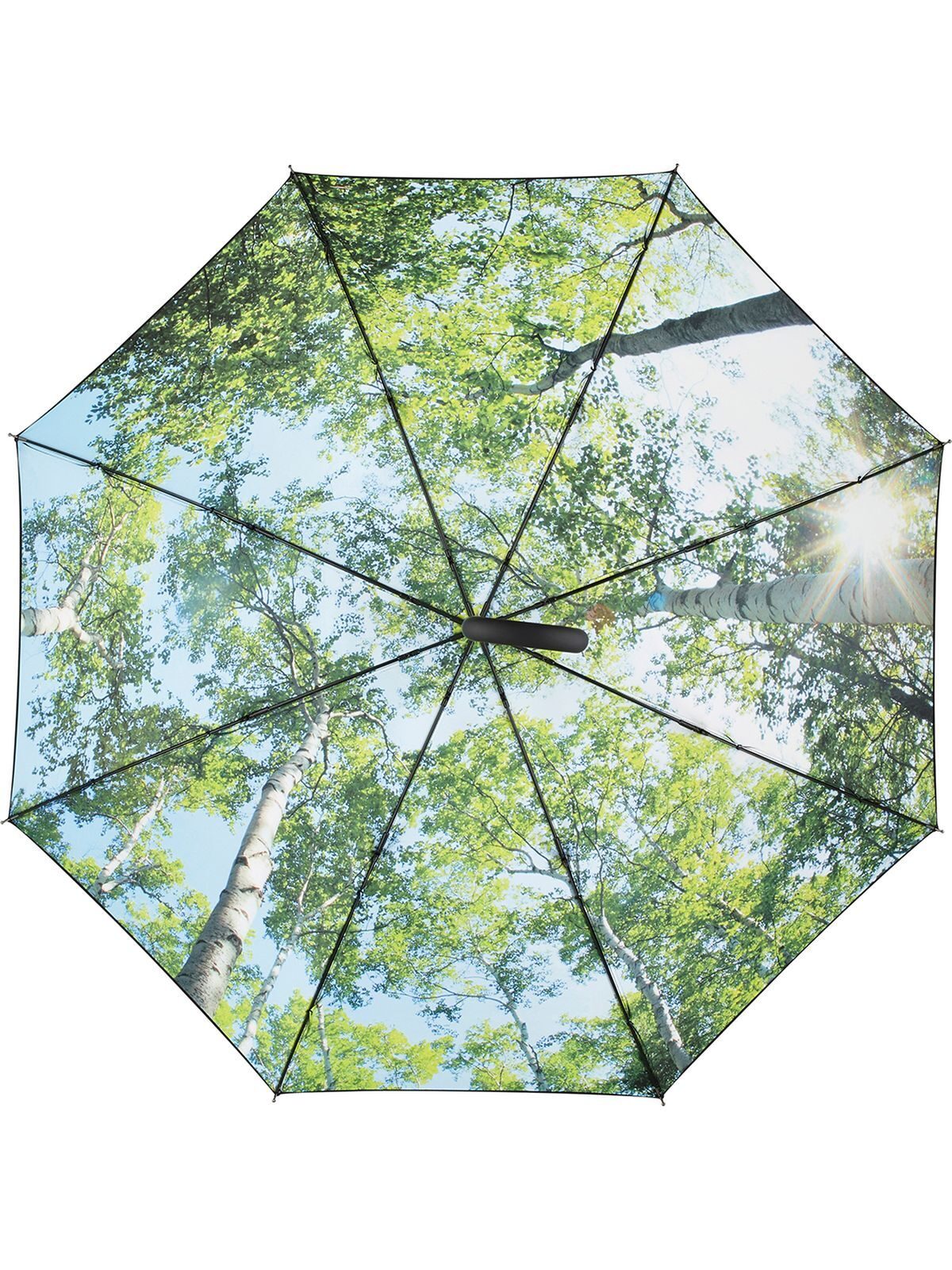 AC regular umbrella ®-Nature Regenschirm – FAre – Farbe Black/Forest design – individuell veredelbar