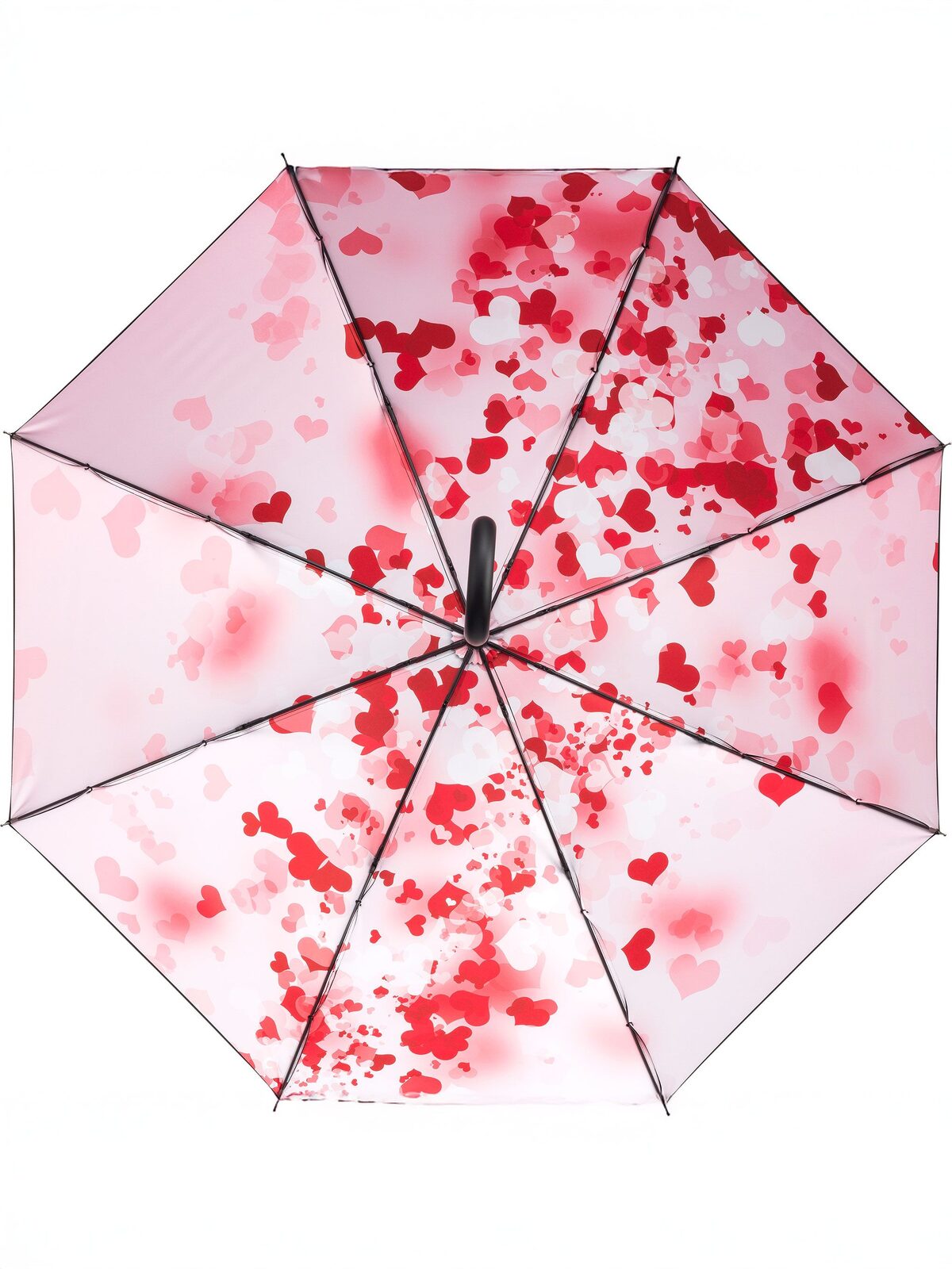 AC regular umbrella ®-Nature Regenschirm – FAre – Farbe Black/Heart design – individuell veredelbar