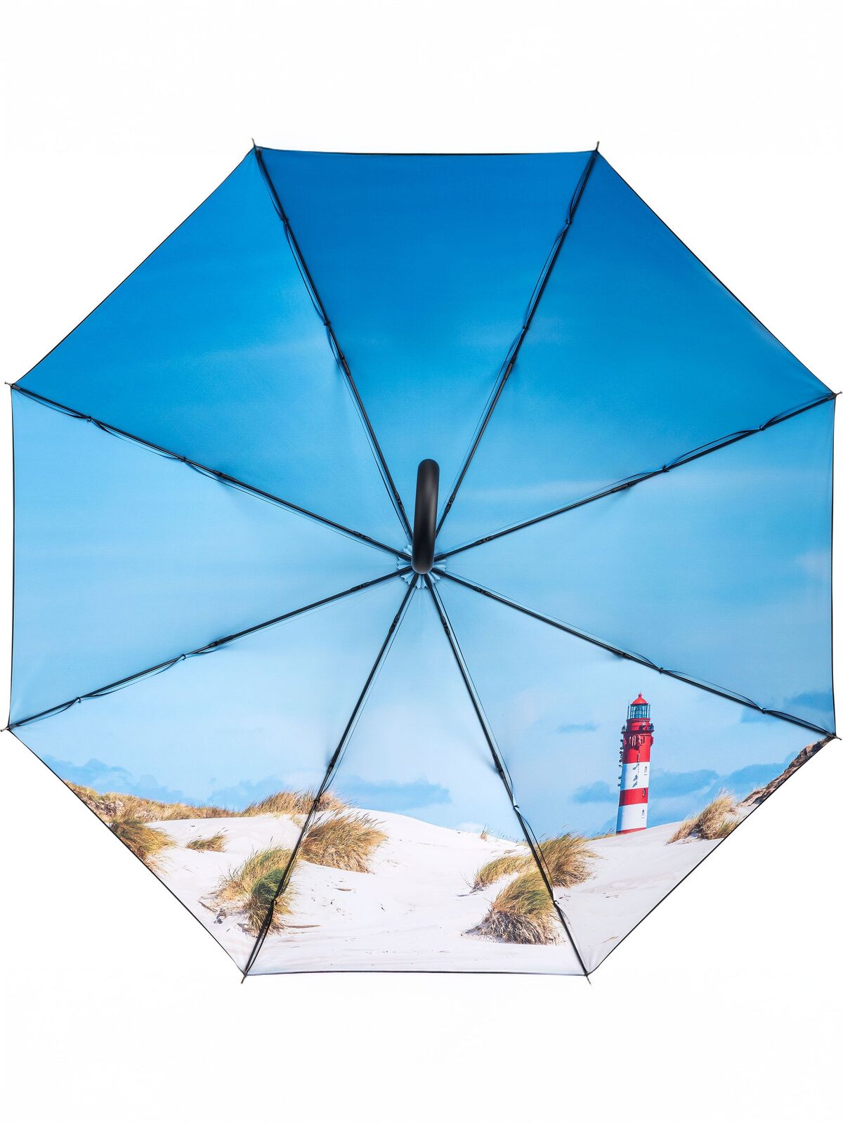 AC regular umbrella ®-Nature Regenschirm – FAre – Farbe Black/Lighthouse design – individuell veredelbar