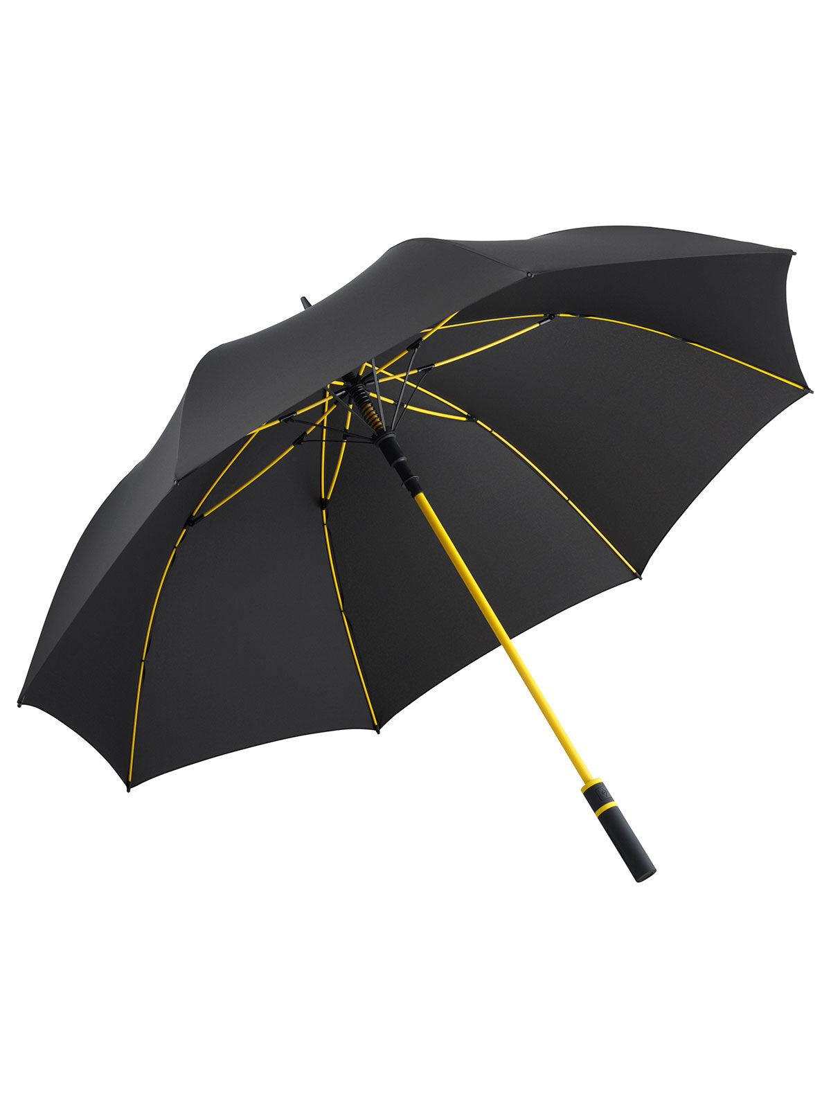 AC golf umbrella ® Style Herren Regenschirm – FAre – Farbe Black-Yellow – individuell veredelbar