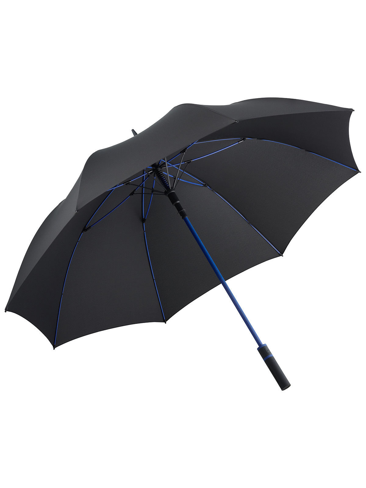 AC golf umbrella ® Style Herren Regenschirm – FAre – Farbe Black-Euroblue – individuell veredelbar