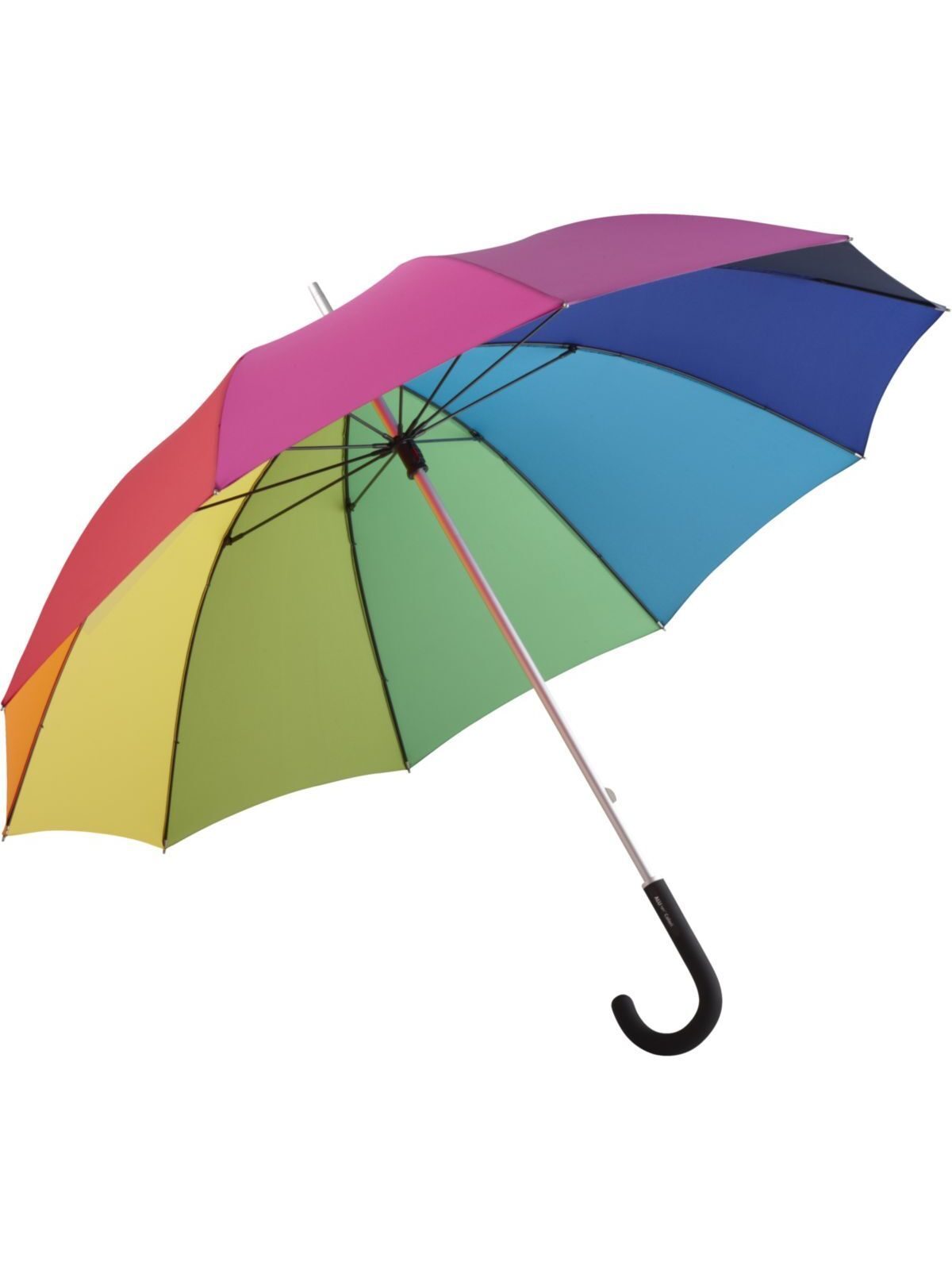 Midsize umbrella ALU light10 Colori Regenschirm – FAre – Farbe Rainbow – individuell veredelbar