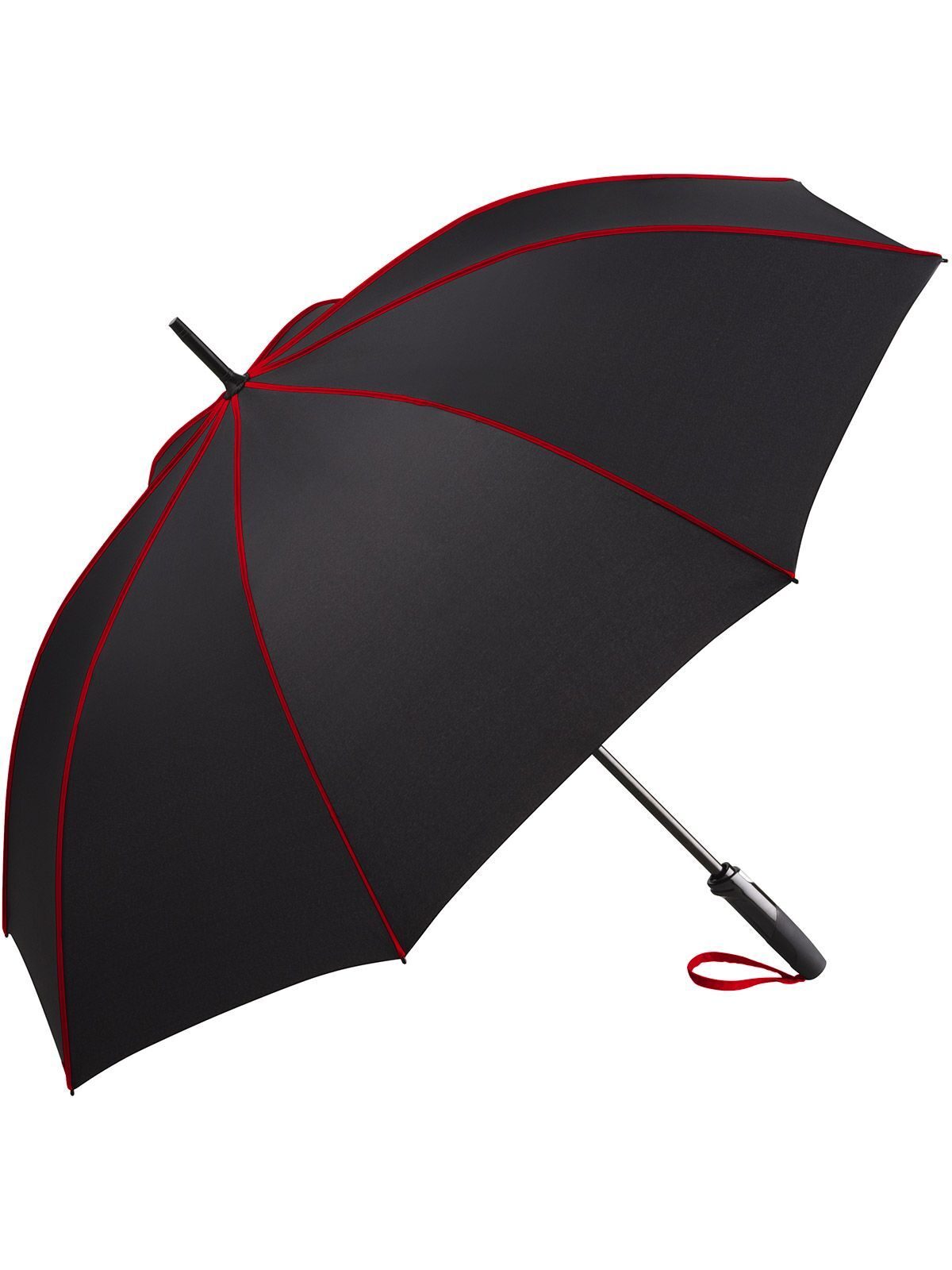 AC midsize umbrella ®-Seam Regenschirm – FAre – Farbe Black-Red – individuell veredelbar