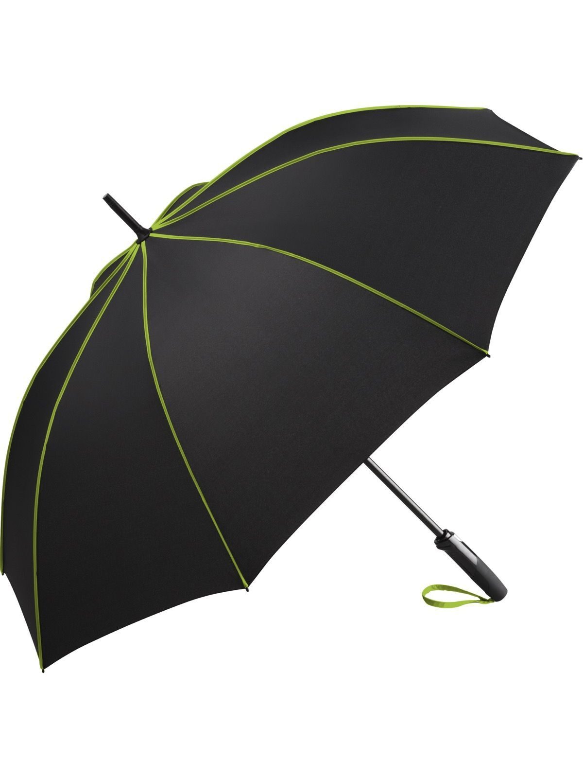 AC midsize umbrella ®-Seam Regenschirm – FAre – Farbe Black-Lime – individuell veredelbar