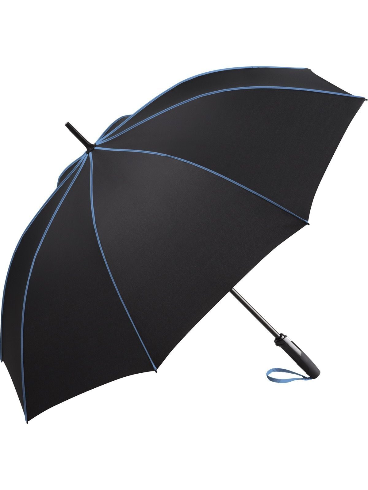AC midsize umbrella ®-Seam Regenschirm – FAre – Farbe Black-Blue – individuell veredelbar