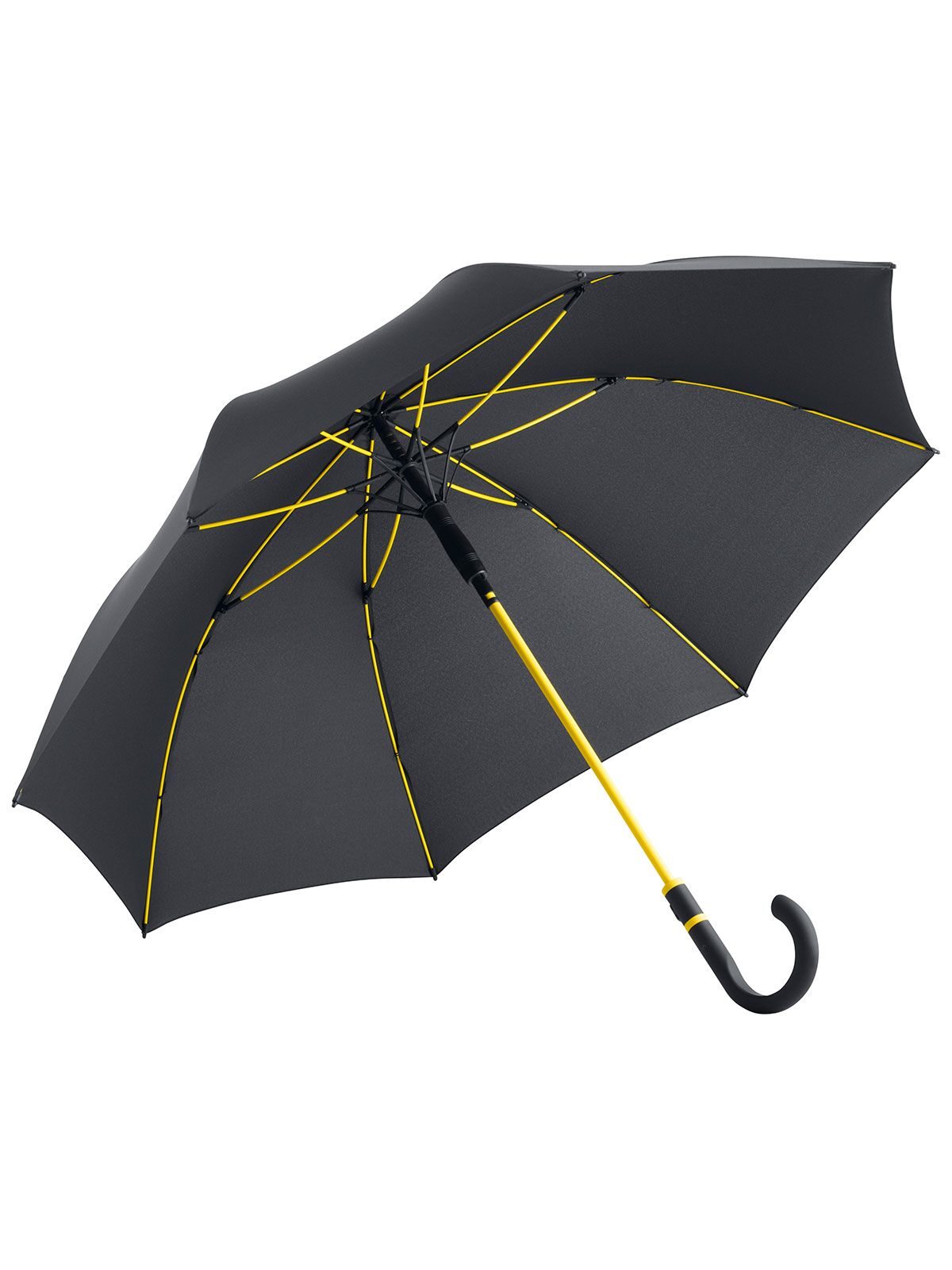 AC midsize umbrella -Style Herren Regenschirm – FAre – Farbe Black-Yellow ws – individuell veredelbar