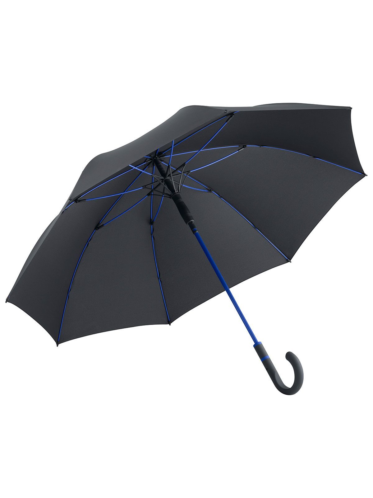 AC midsize umbrella -Style Herren Regenschirm – FAre – Farbe Black-Euroblue – individuell veredelbar