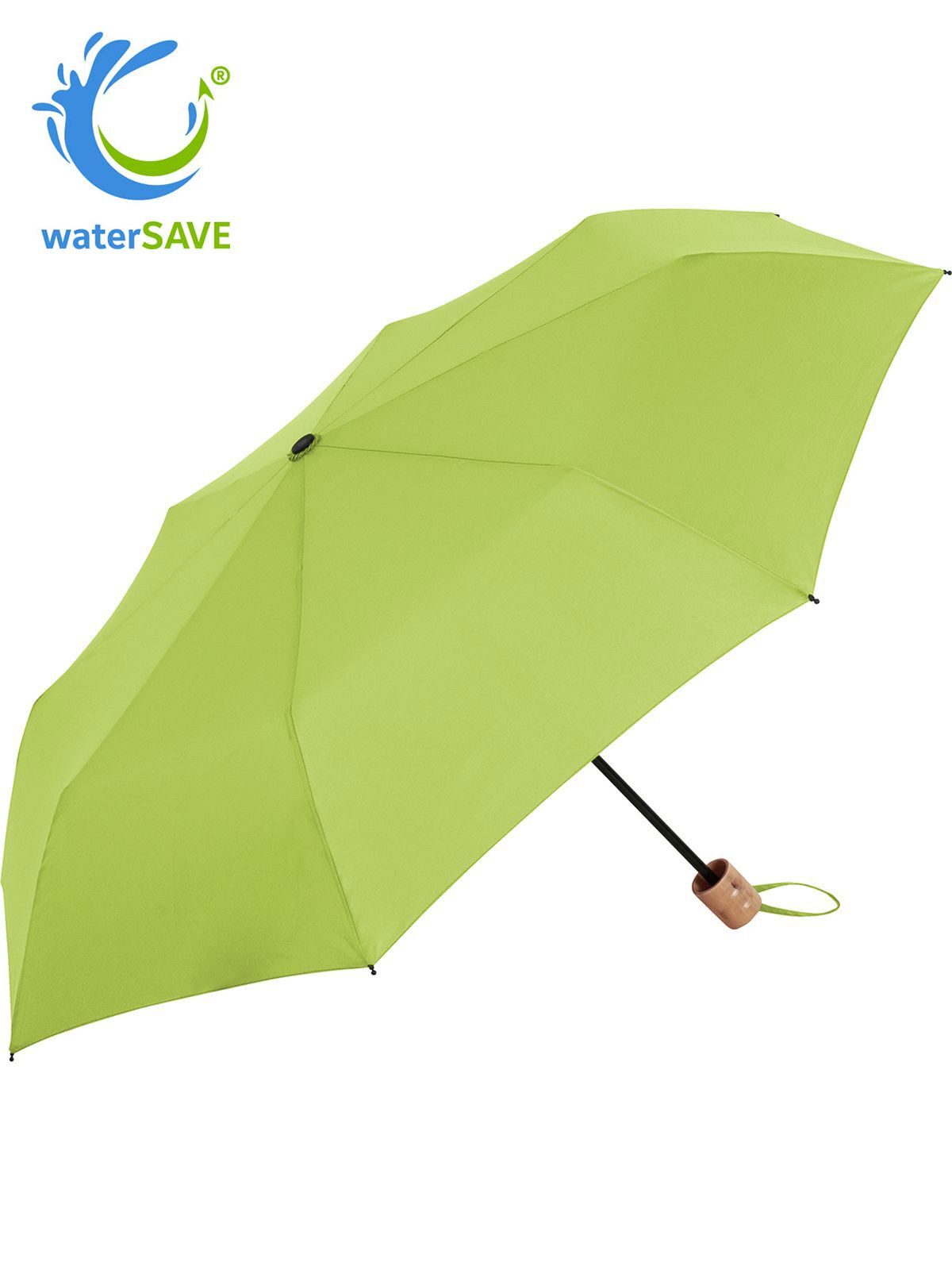 Mini umbrella ÖkoBrella Regenschirm – FAre – Farbe Lime ws – individuell veredelbar