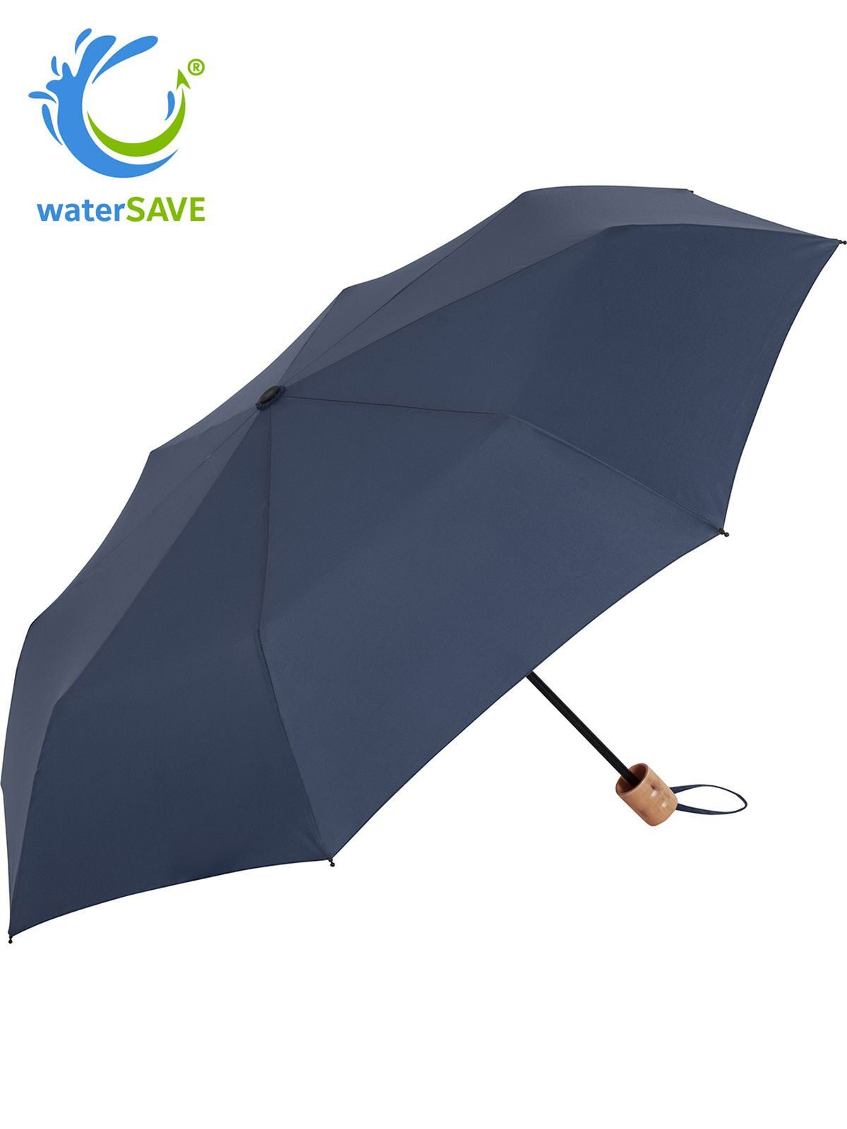 Mini umbrella ÖkoBrella Regenschirm – FAre – Farbe Navy ws – individuell veredelbar