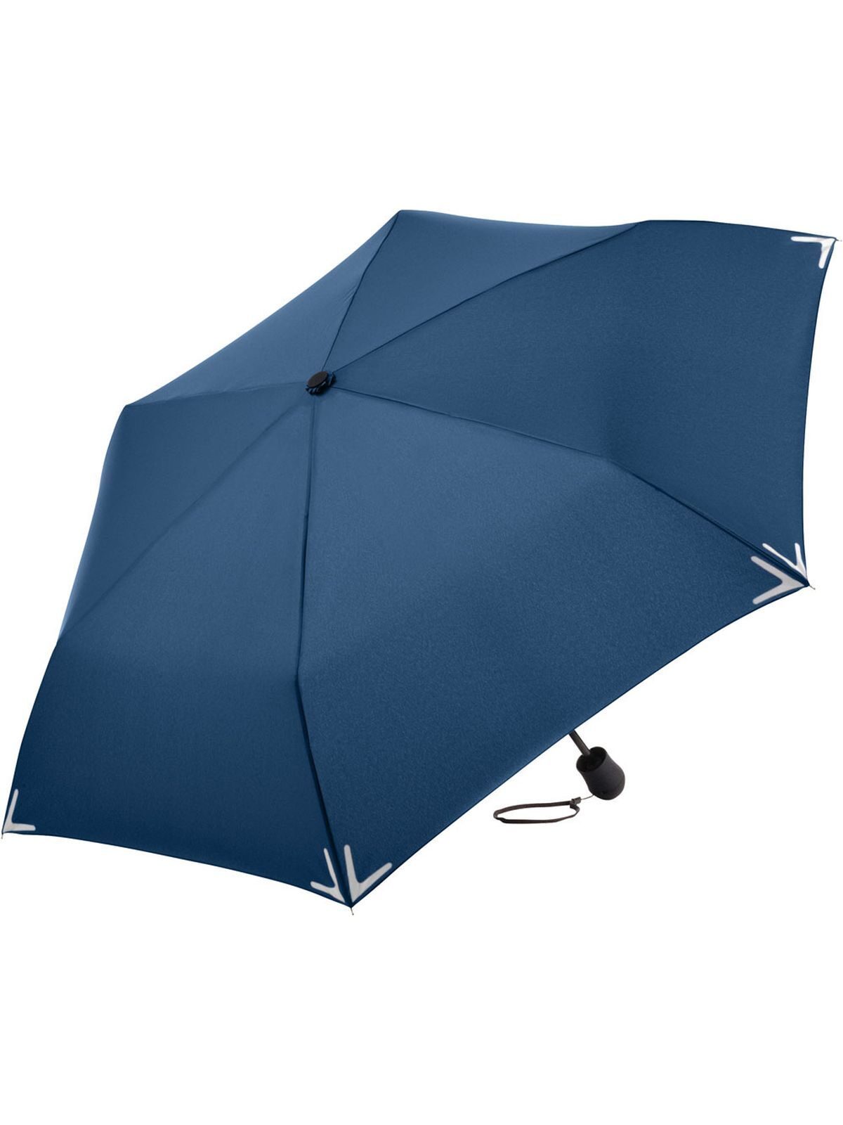 Mini umbrella Safebrella® LED light Regenschirm – FAre – Farbe Navy – individuell veredelbar