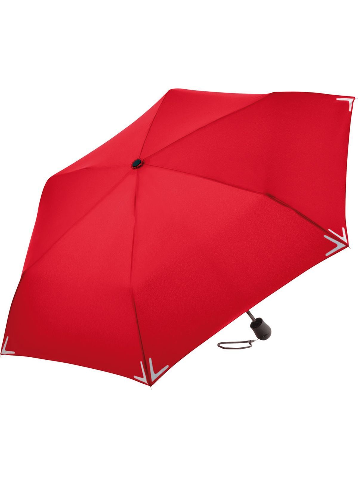 Mini umbrella Safebrella® LED light Regenschirm – FAre – Farbe Rot – individuell veredelbar