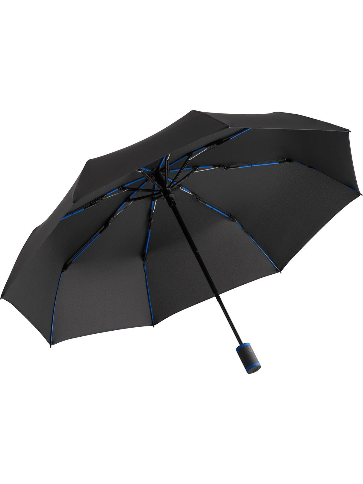Pocket umbrella ® AOC-Mini Style Regenschirm – FAre – Farbe Black-Euroblue – individuell veredelbar