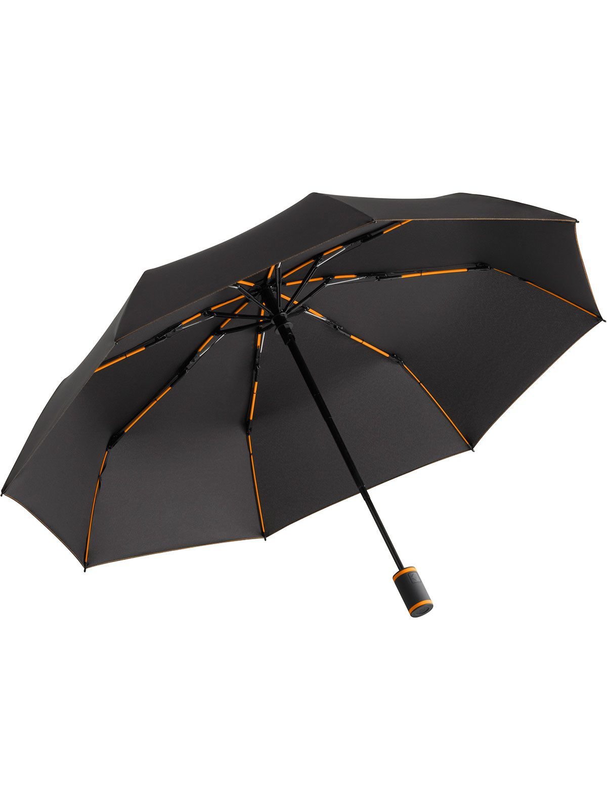 Pocket umbrella ® AOC-Mini Style Regenschirm – FAre – Farbe Black-Orange – individuell veredelbar