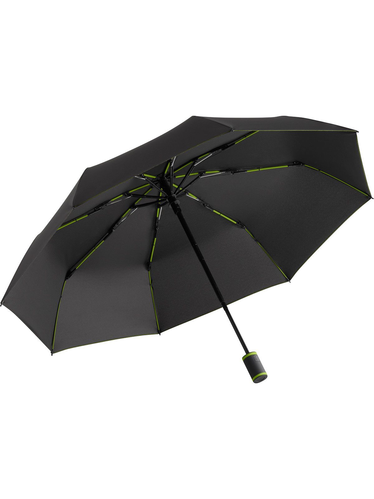 Pocket umbrella ® AOC-Mini Style Regenschirm – FAre – Farbe Black-Lime ws – individuell veredelbar