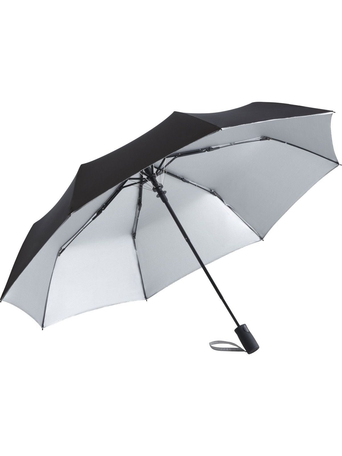 AC Mini umbrella ®-Dubleface Herren Regenschirm – FAre – Farbe Black/Silver – individuell veredelbar