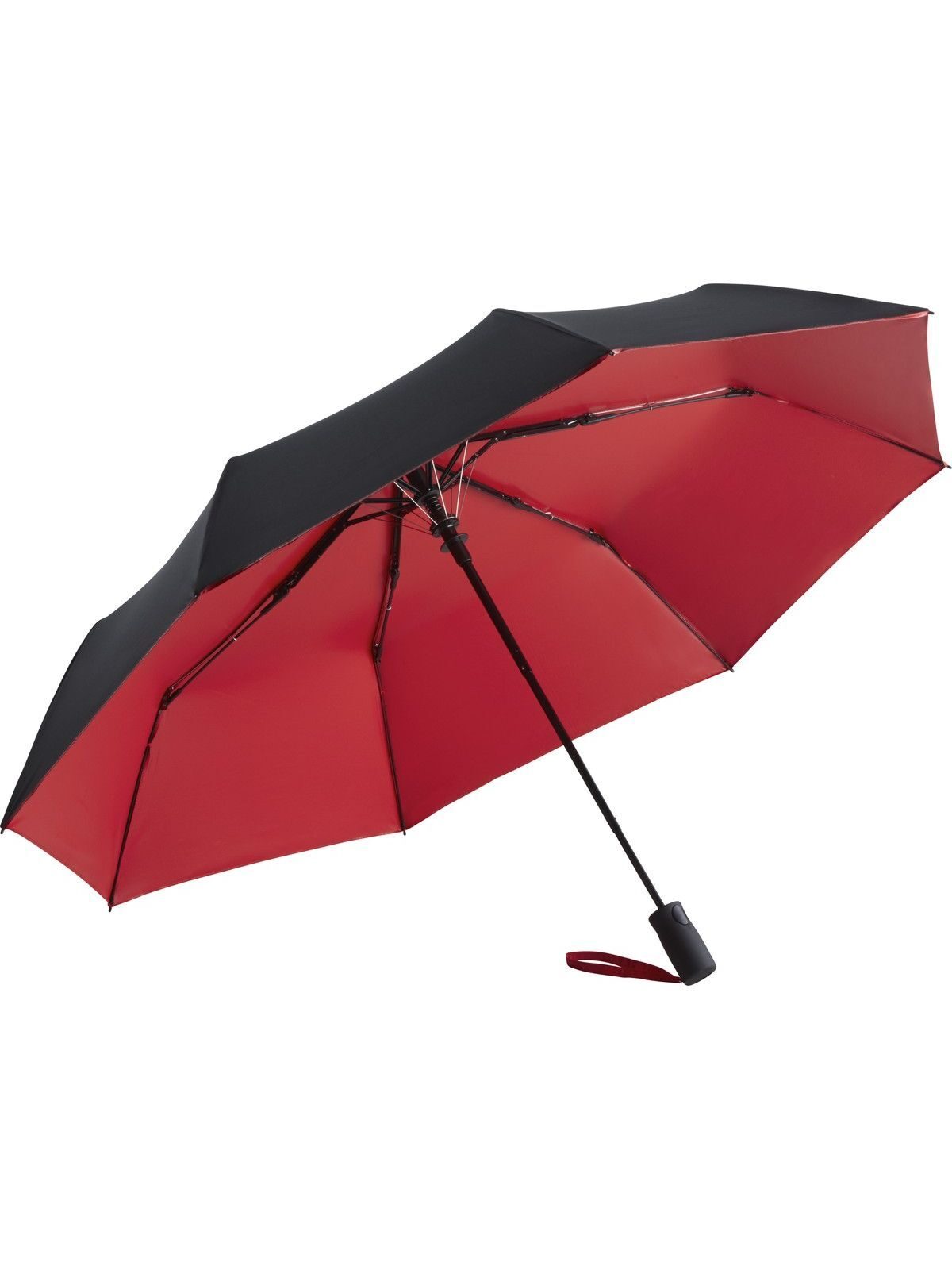 AC Mini umbrella ®-Dubleface Herren Regenschirm – FAre – Farbe Black-Red – individuell veredelbar