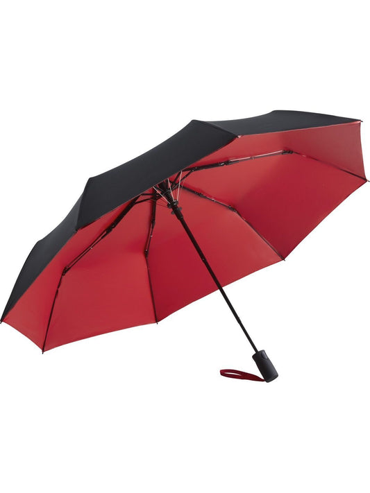 AC Mini umbrella ®-Dubleface Herren Regenschirm – FAre – Farbe Black-Red – individuell veredelbar