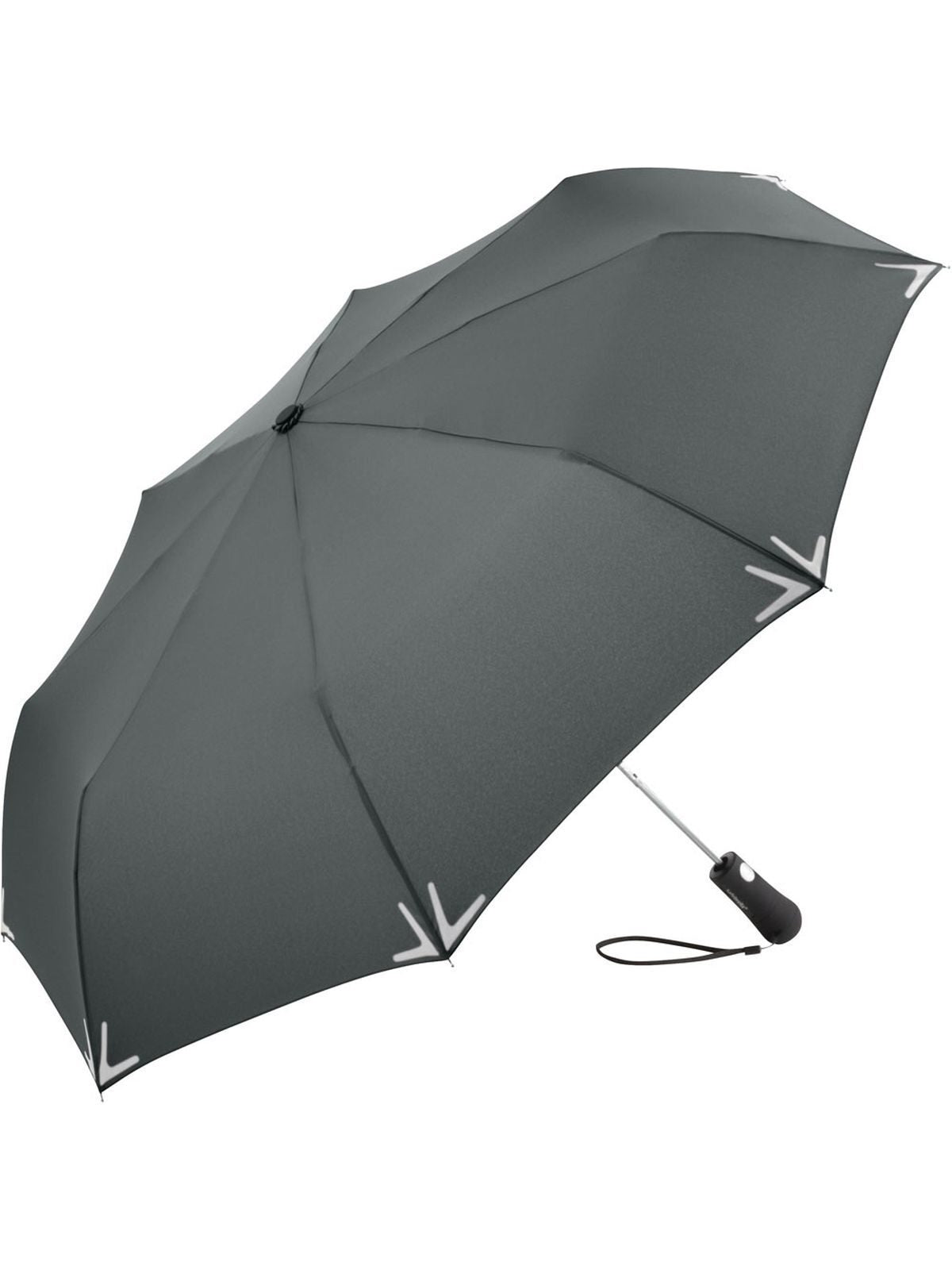 AC mini umbrella Safebrella® LED Herren Regenschirm – FAre – Farbe Grau – individuell veredelbar