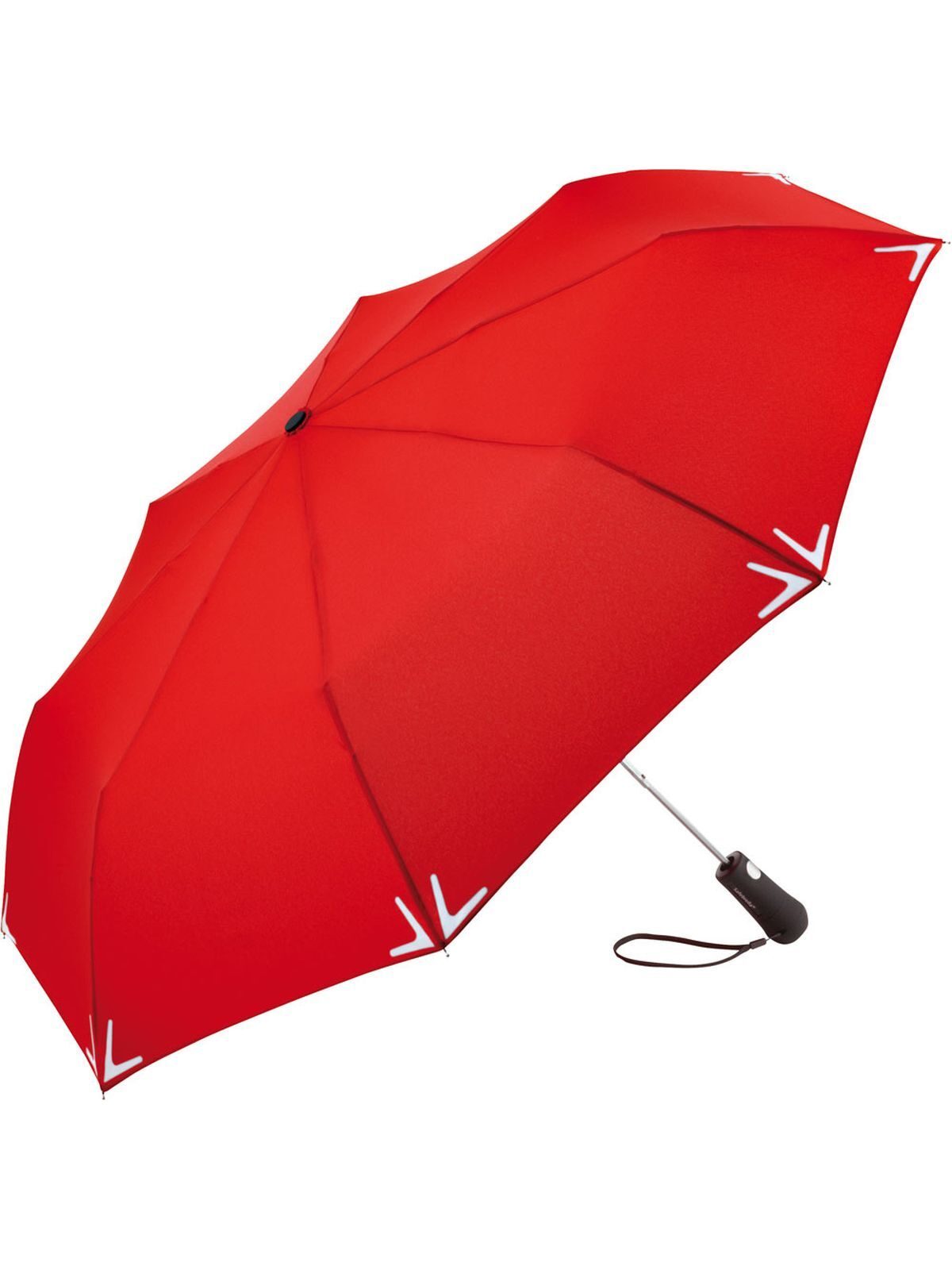 AC mini umbrella Safebrella® LED Herren Regenschirm – FAre – Farbe Rot – individuell veredelbar
