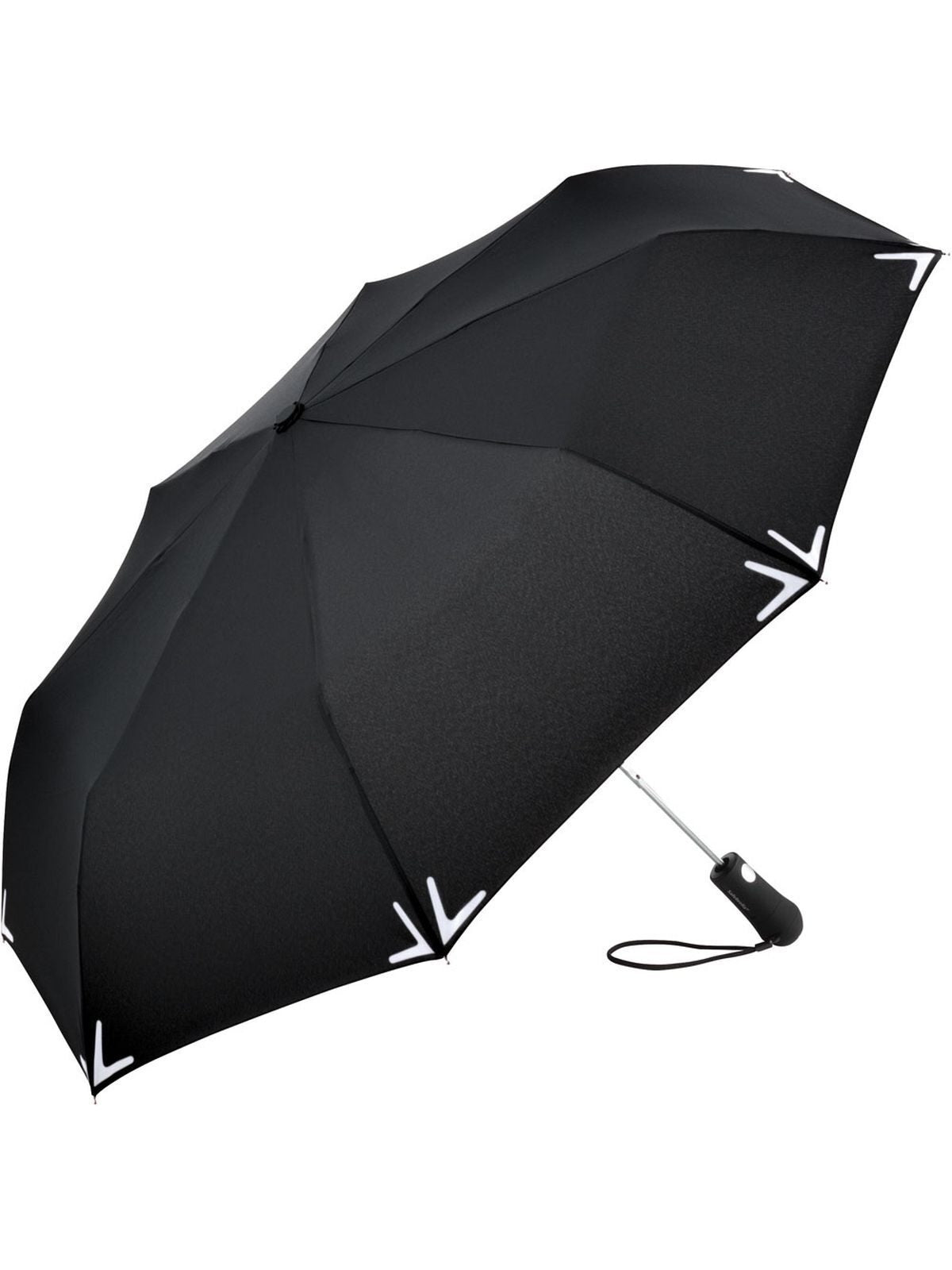 AC mini umbrella Safebrella® LED Herren Regenschirm – FAre – Farbe Schwarz – individuell veredelbar