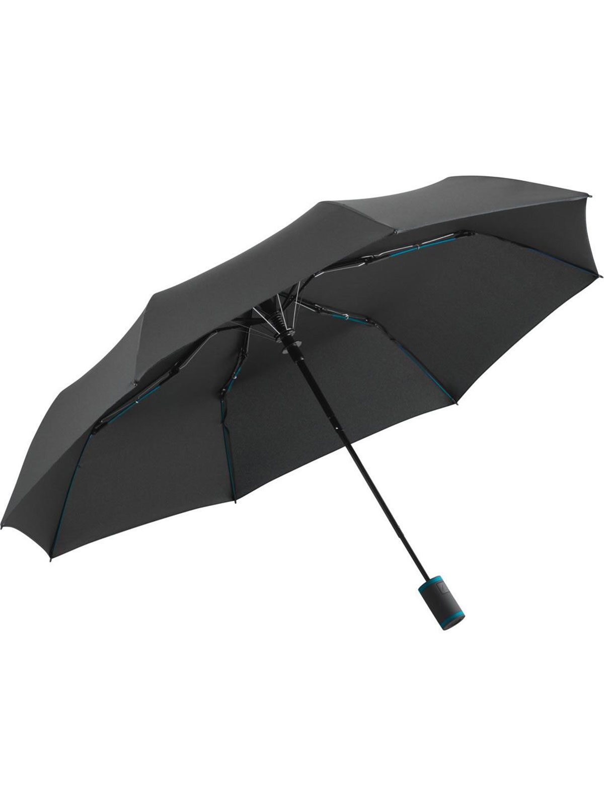 Mini umbrella -AOC Herren Regenschirm – FAre – Farbe Black-Petrol – individuell veredelbar
