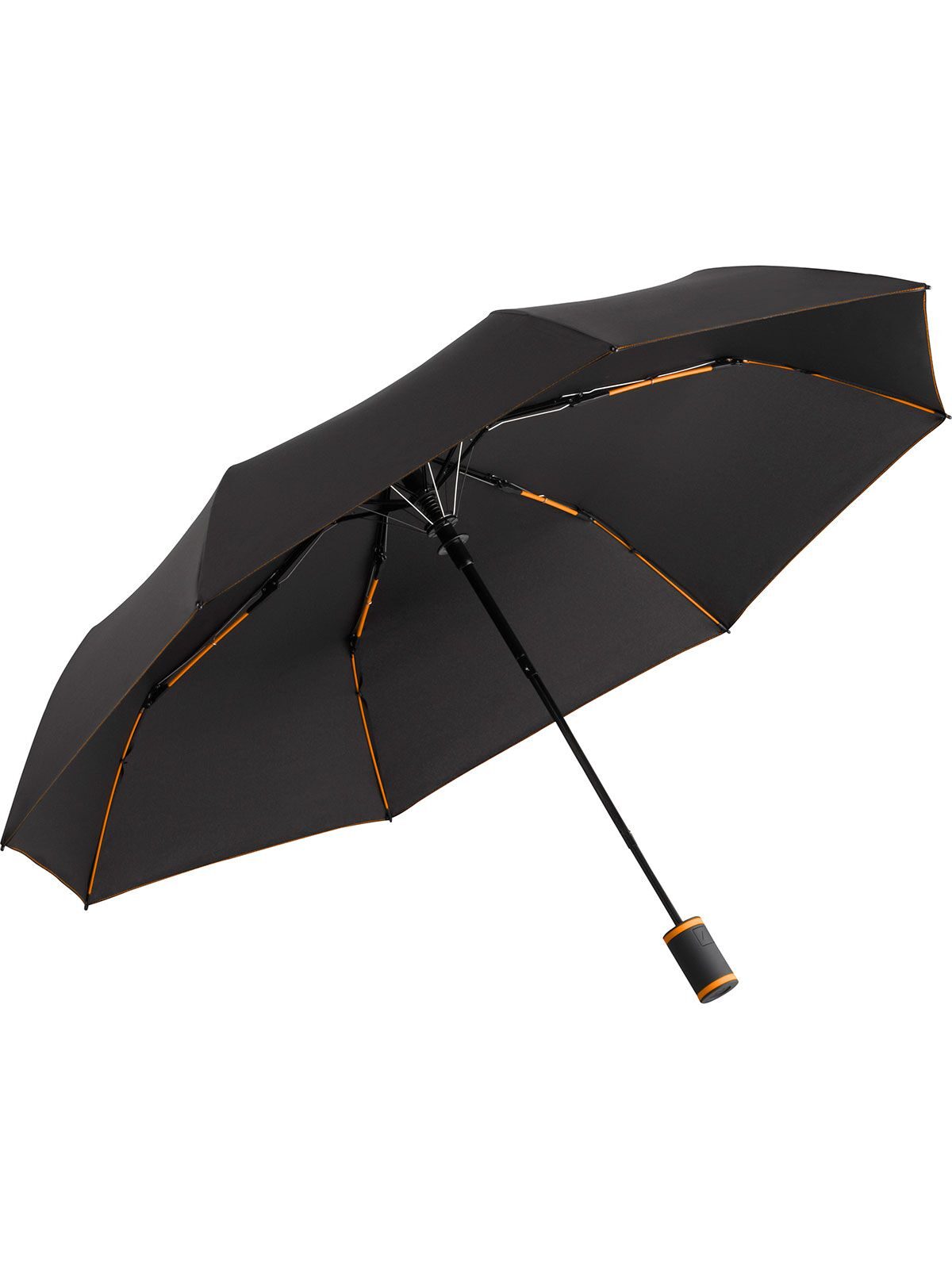 Mini umbrella -AOC Herren Regenschirm – FAre – Farbe Black-Orange – individuell veredelbar