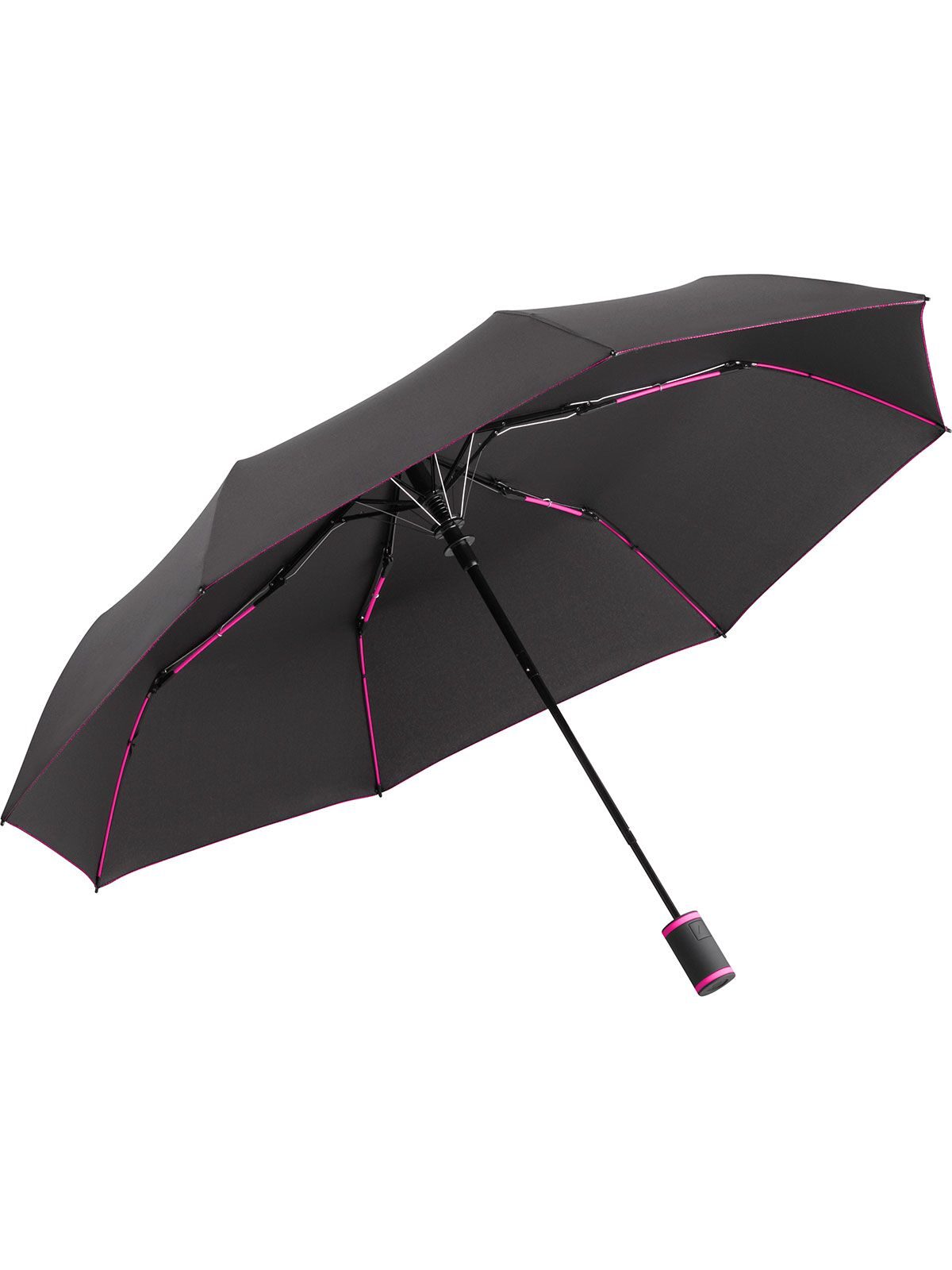Mini umbrella -AOC Herren Regenschirm – FAre – Farbe Black-Magenta – individuell veredelbar