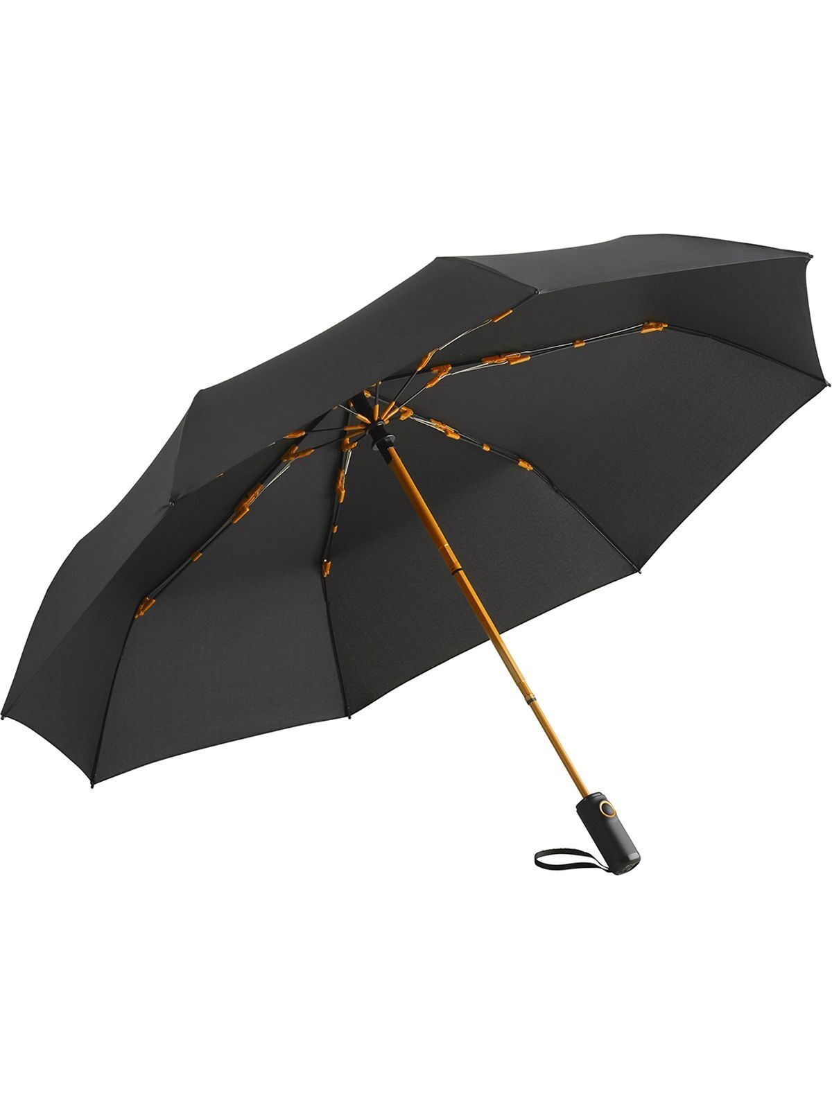 Oversize Mini Umbrella -AOC Colorline Regenschirm – FAre – Farbe Black-Orange – individuell veredelbar