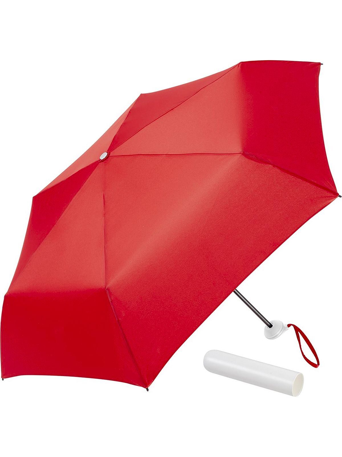 Mini umbrella ®-Tube Regenschirm – FAre – Farbe Red-White – individuell veredelbar