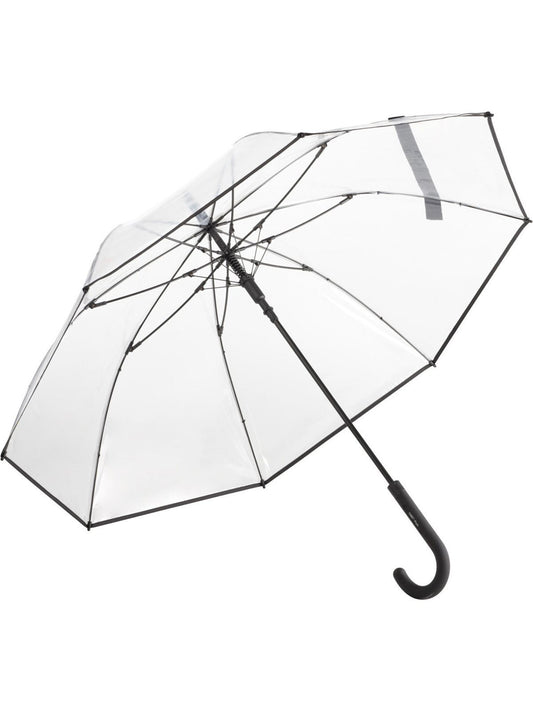 AC regular umbrella ®-Pure Herren Regenschirm – FAre – Farbe Transparent-Black – individuell veredelbar