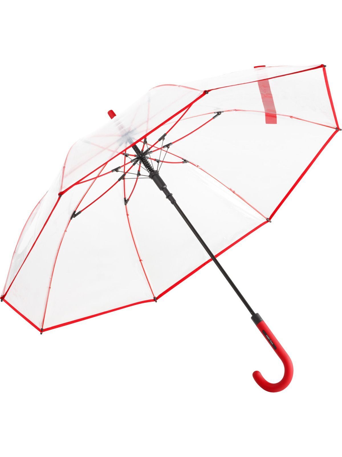 AC regular umbrella ®-Pure Herren Regenschirm – FAre – Farbe Transparent-Red – individuell veredelbar