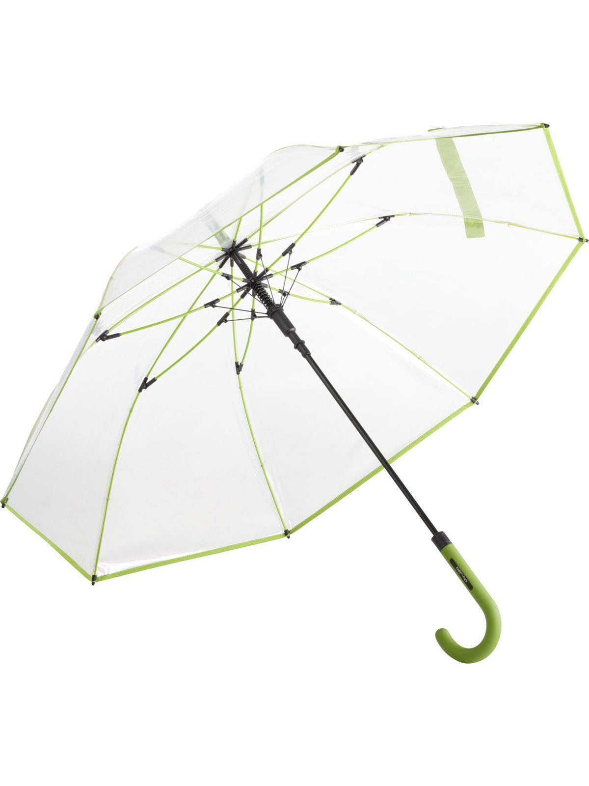 AC regular umbrella ®-Pure Herren Regenschirm – FAre – Farbe Transparent-Lime – individuell veredelbar