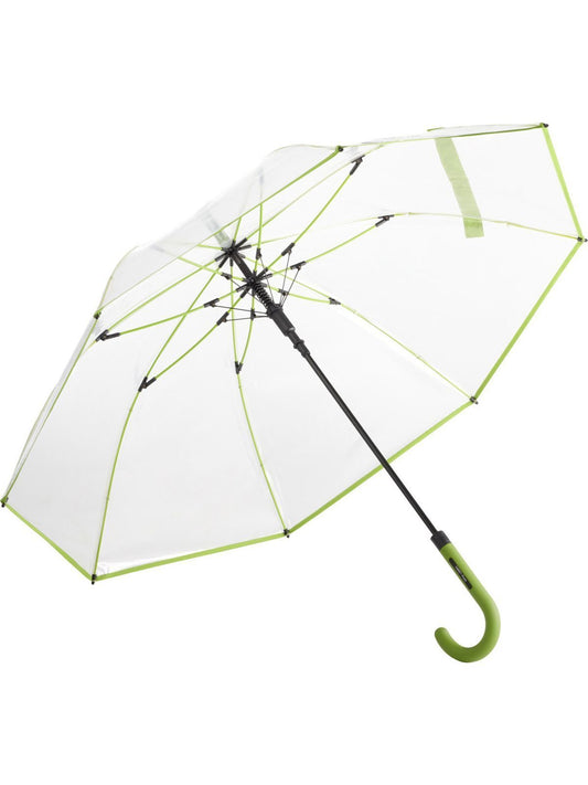 AC regular umbrella ®-Pure Herren Regenschirm – FAre – Farbe Transparent-Lime – individuell veredelbar