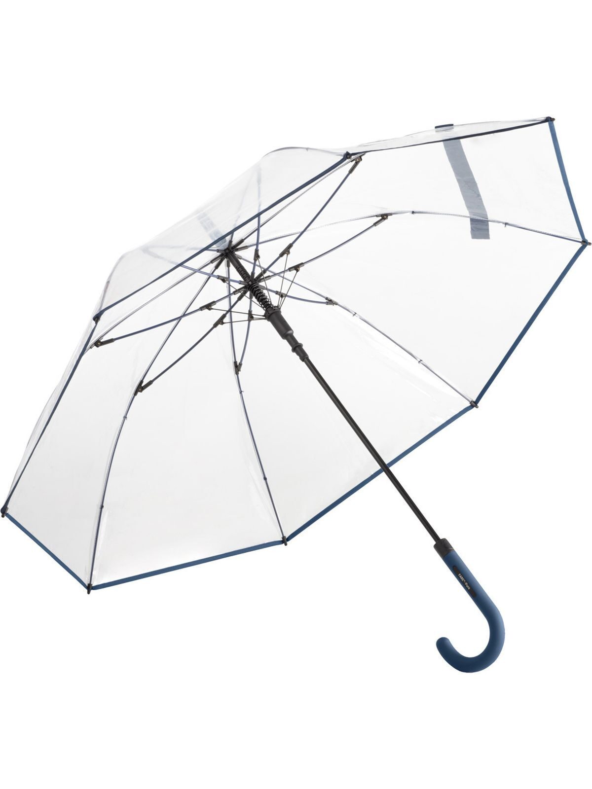 AC regular umbrella ®-Pure Herren Regenschirm – FAre – Farbe Transparent-Navy – individuell veredelbar