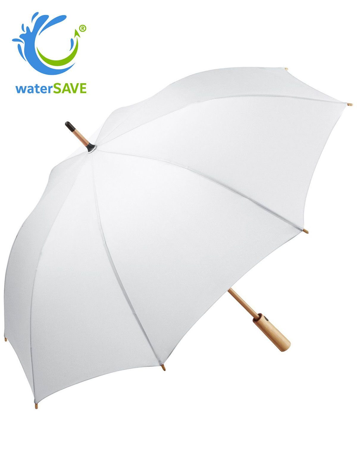 AC Midsize bamboo umbrella OkoBrella Regenschirm – FAre – Farbe Natural White ws – individuell veredelbar