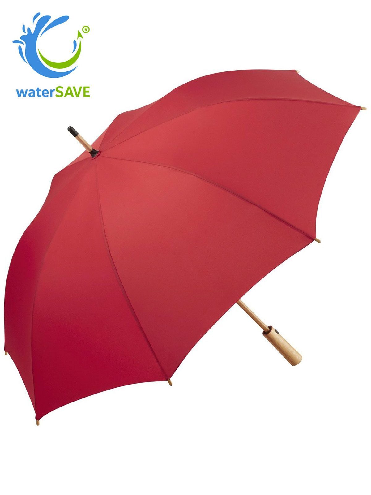 AC Midsize bamboo umbrella OkoBrella Regenschirm – FAre – Farbe Red ws – individuell veredelbar