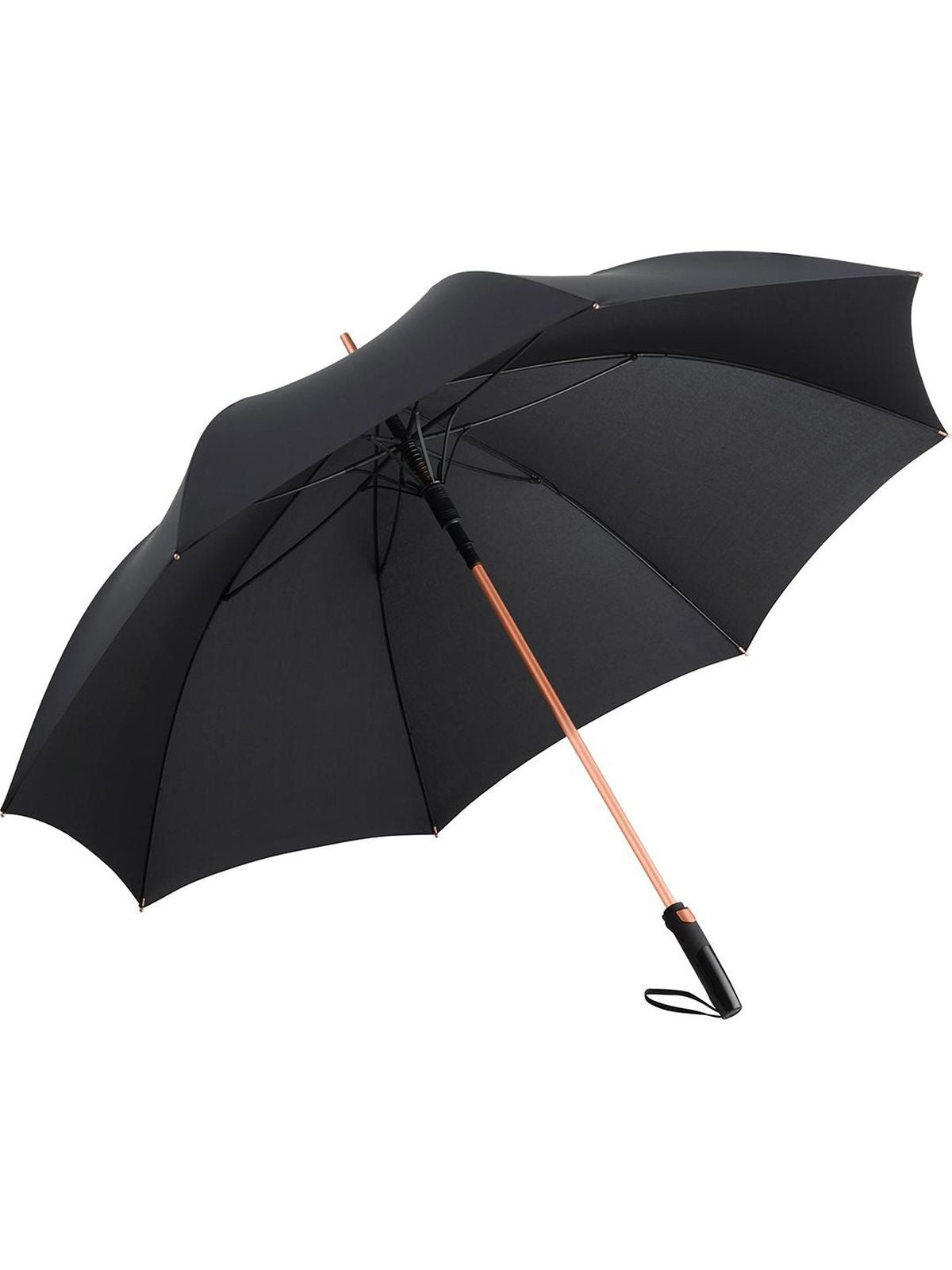 AC alu golf umbrella ®-Precious Regenschirm – FAre – Farbe Black/Copper – individuell veredelbar