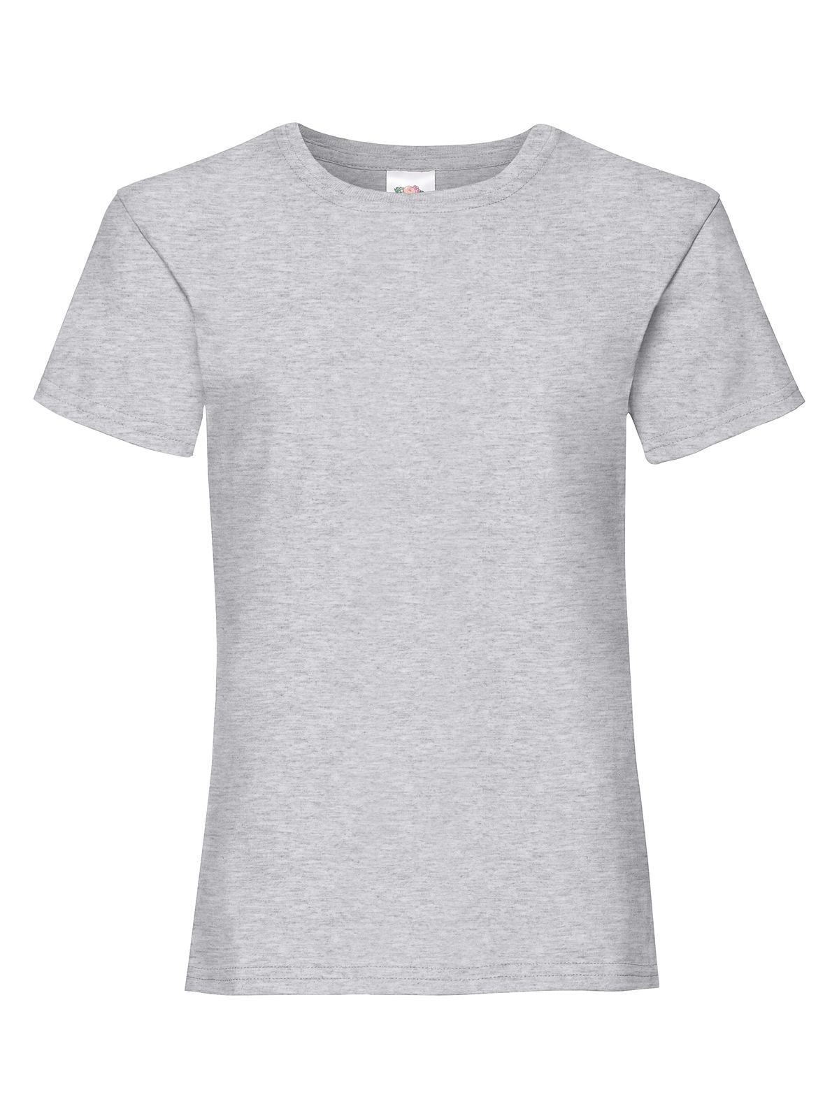 Girls Valueweight T T-Shirt – Fruit of the Loom – Farbe heather grey – individuell veredelbar