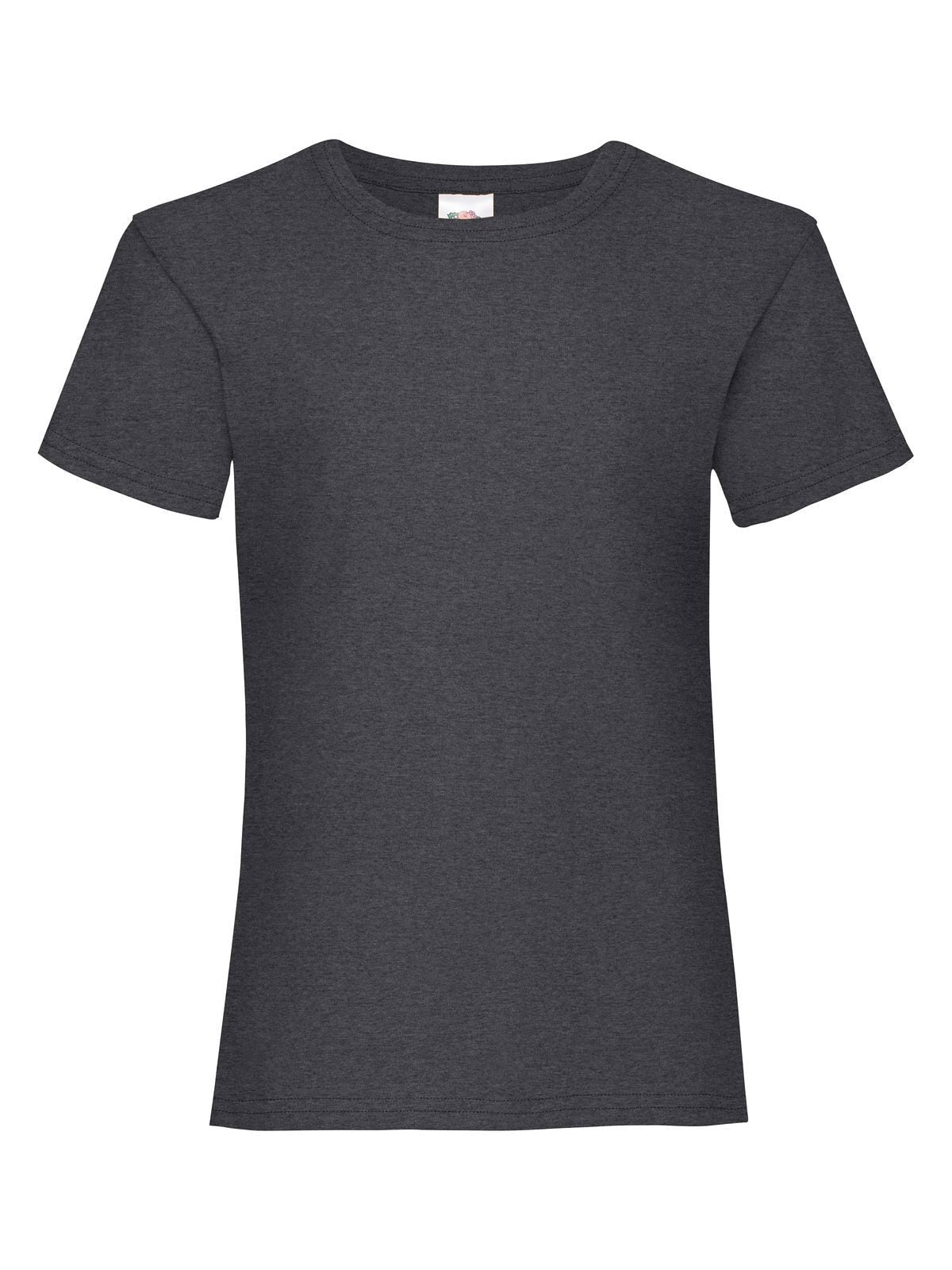 Girls Valueweight T T-Shirt – Fruit of the Loom – Farbe grigio melange scuro – individuell veredelbar