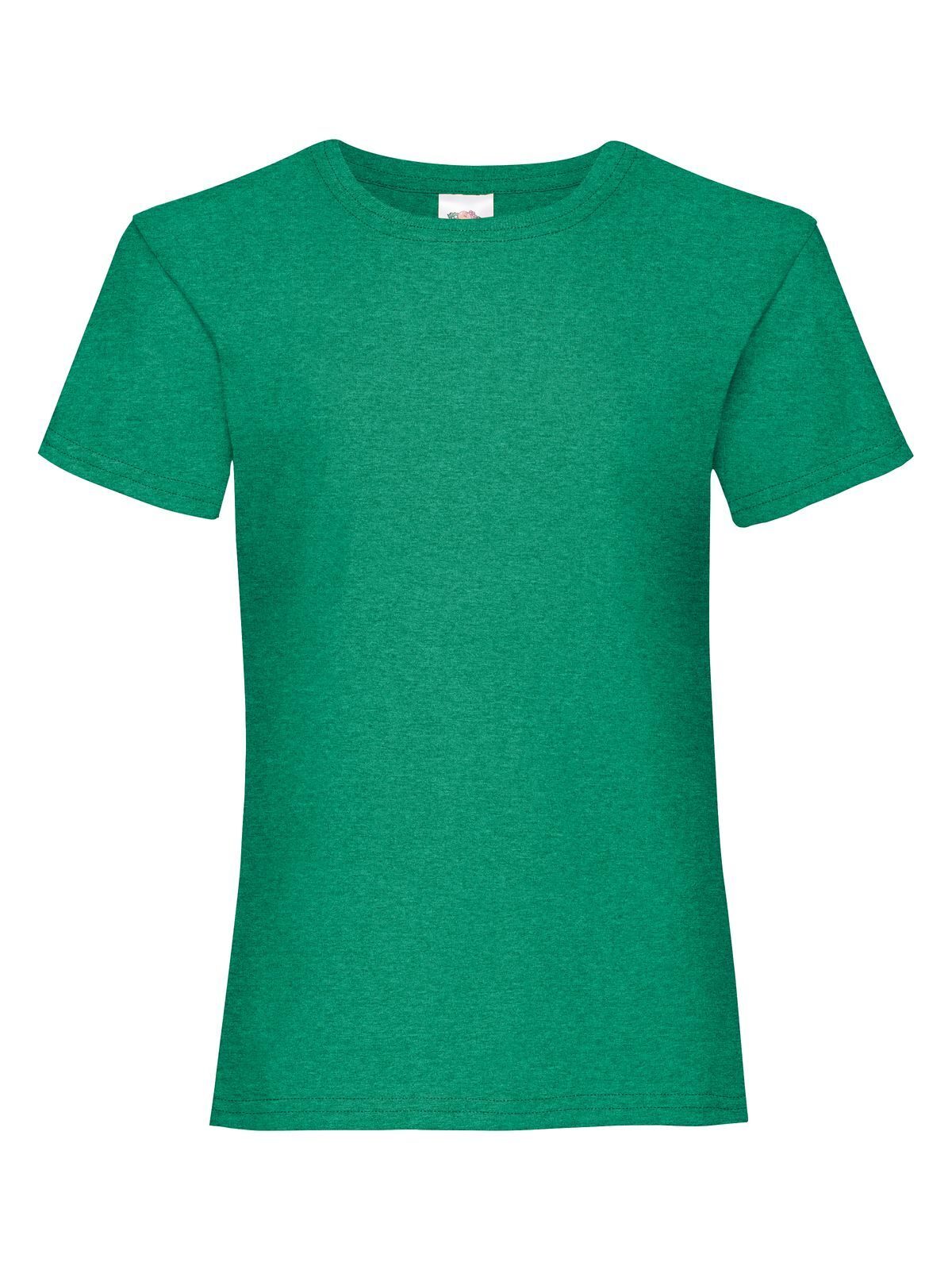 Girls Valueweight T T-Shirt – Fruit of the Loom – Farbe retro heather green – individuell veredelbar