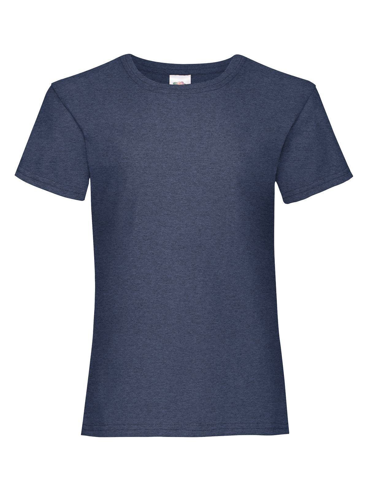 Girls Valueweight T T-Shirt – Fruit of the Loom – Farbe vintage heather navy – individuell veredelbar