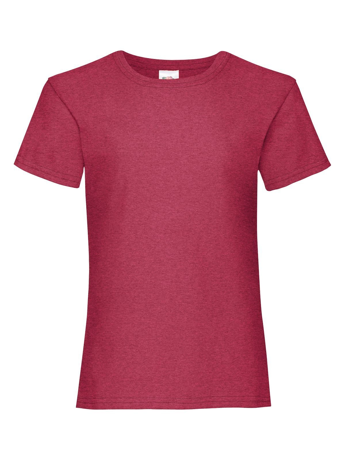 Girls Valueweight T T-Shirt – Fruit of the Loom – Farbe vintage heather red – individuell veredelbar